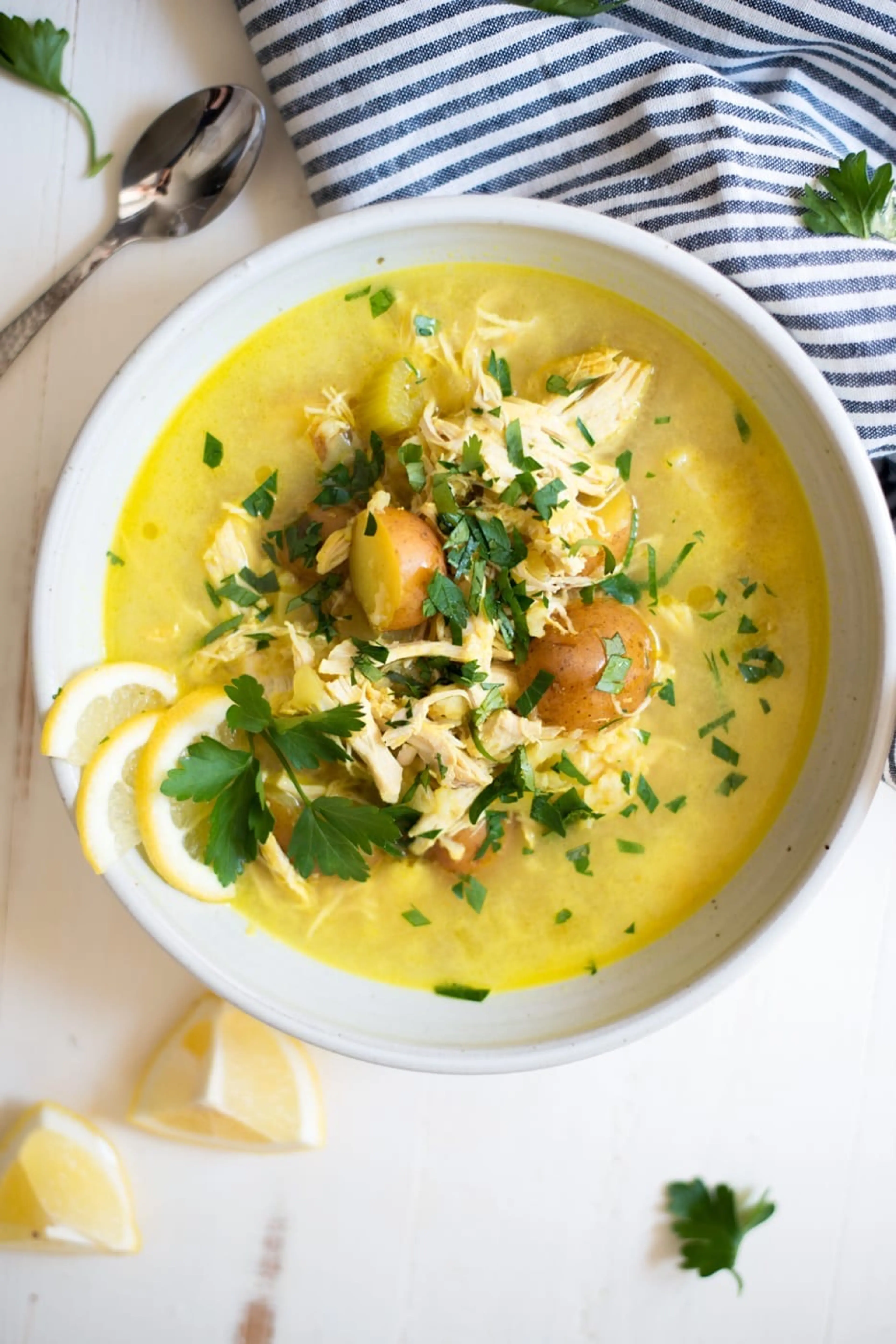 Sunshine Lemon Chicken Chowder (Crockpot, Instant Pot, Stove