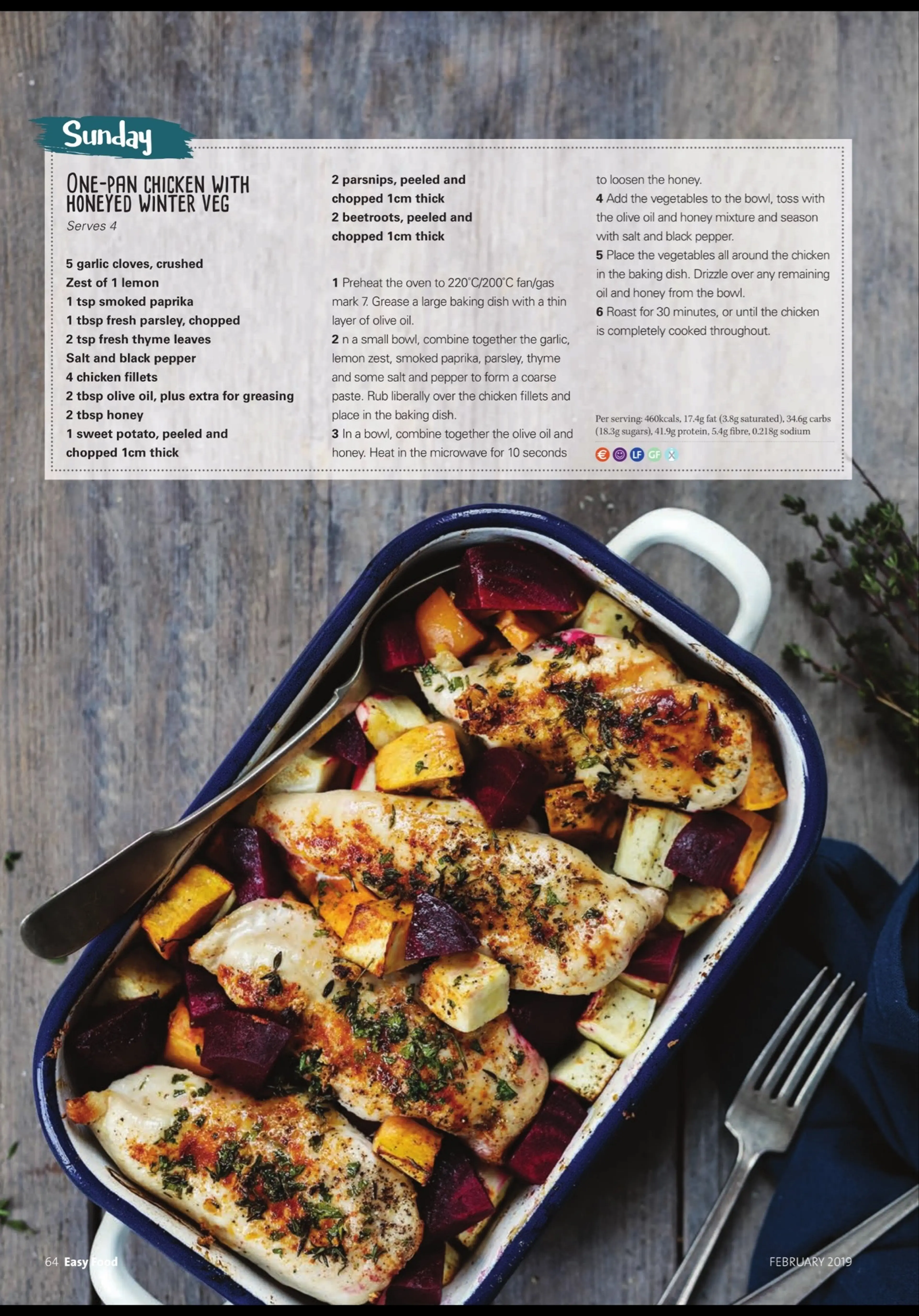 ONE-PRN CHICKEN WITH HONEYED WINTER VEG