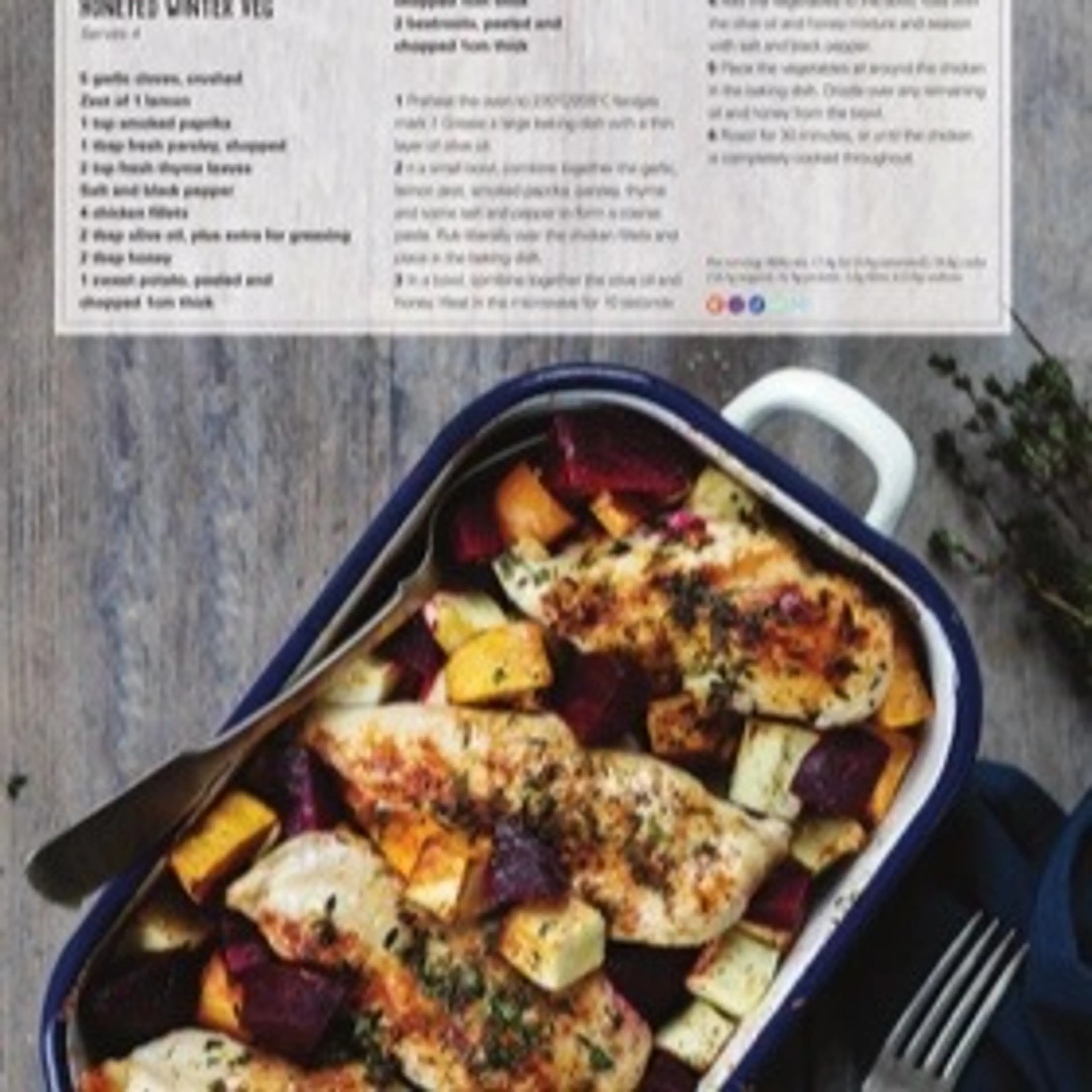 ONE-PRN CHICKEN WITH HONEYED WINTER VEG