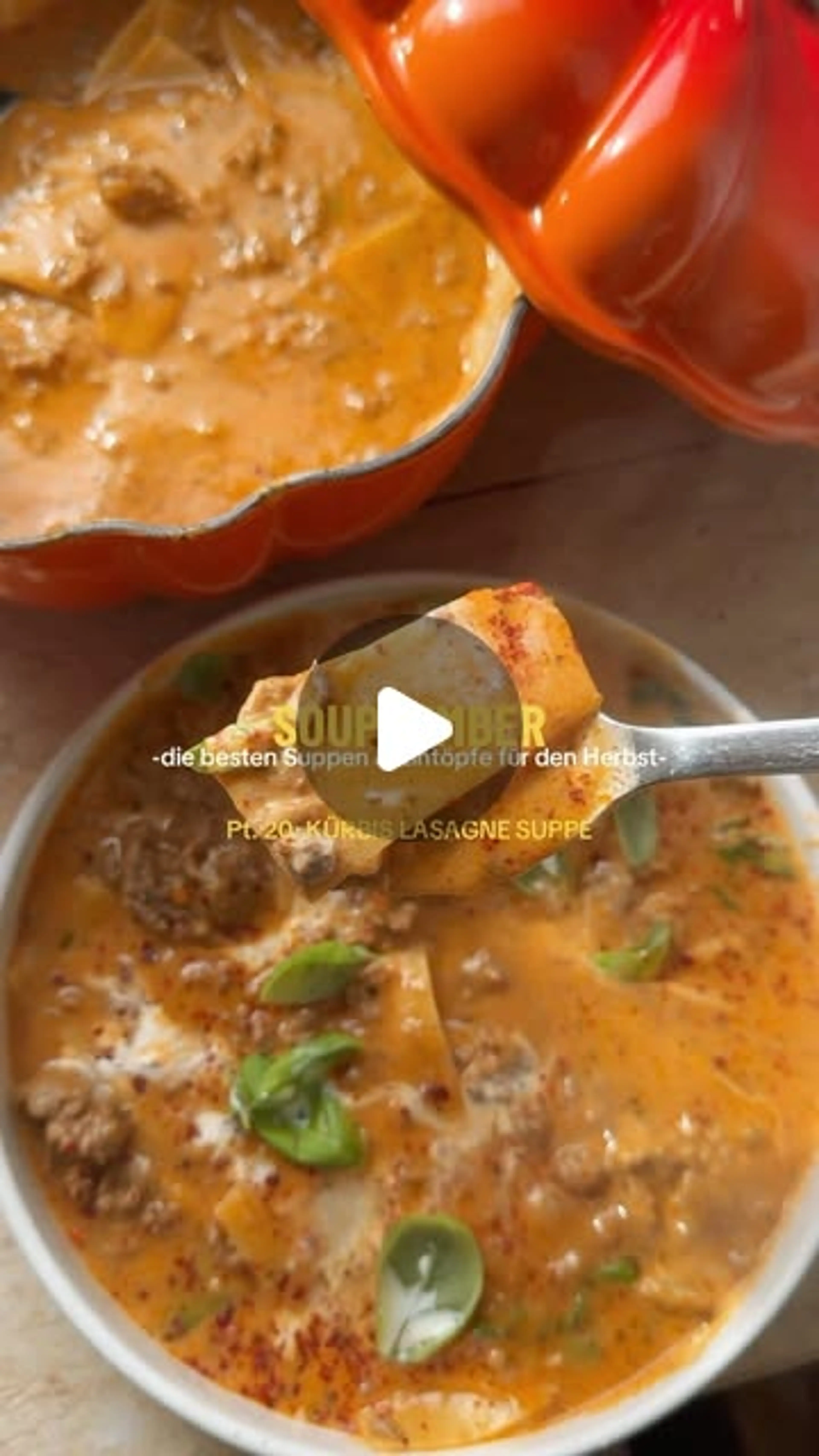 Kürbis Lasagne Suppe