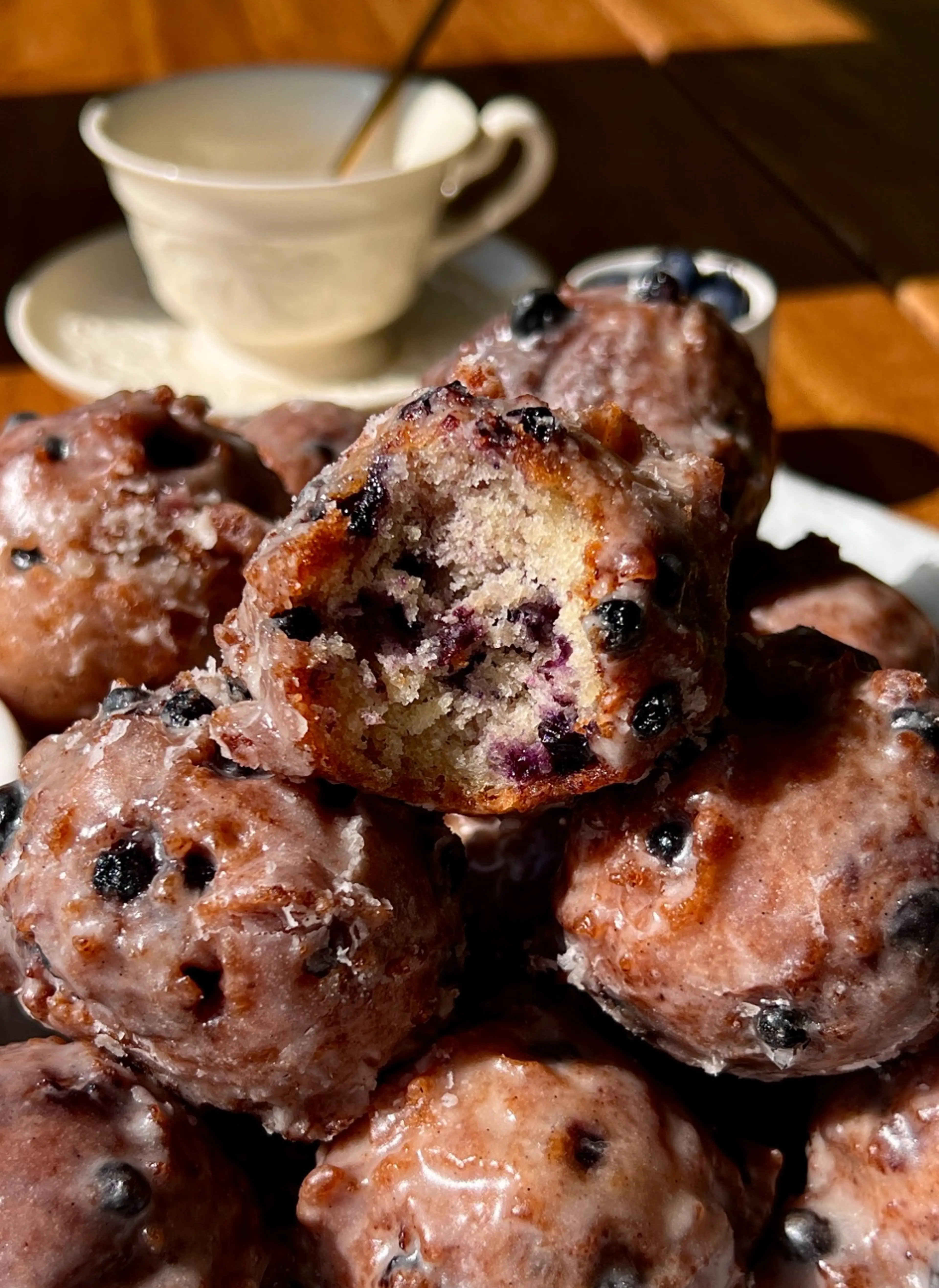 Sourdough Blueberry Fritter Bites