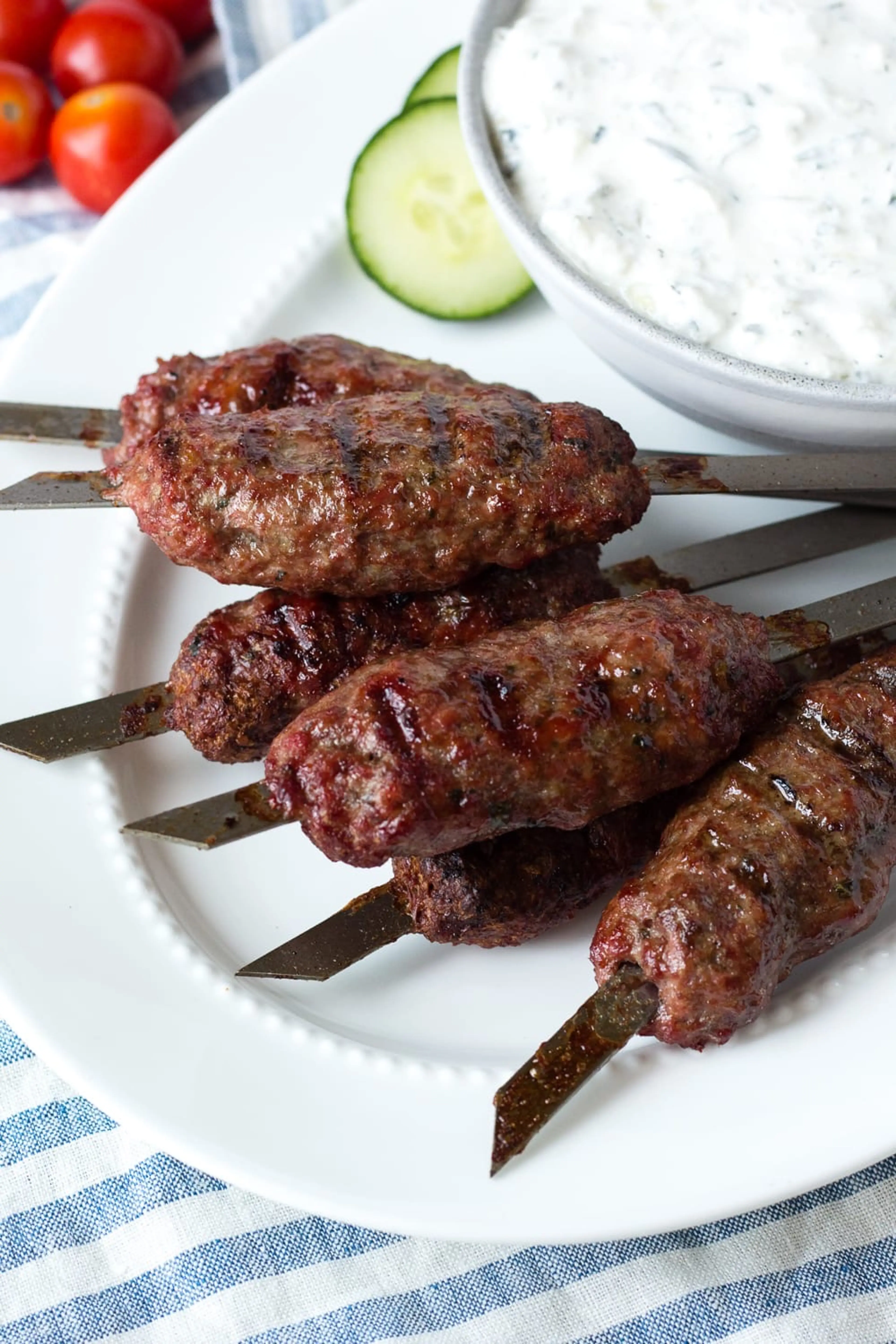 Quick-Grilled Greek Ground Lamb Kabobs