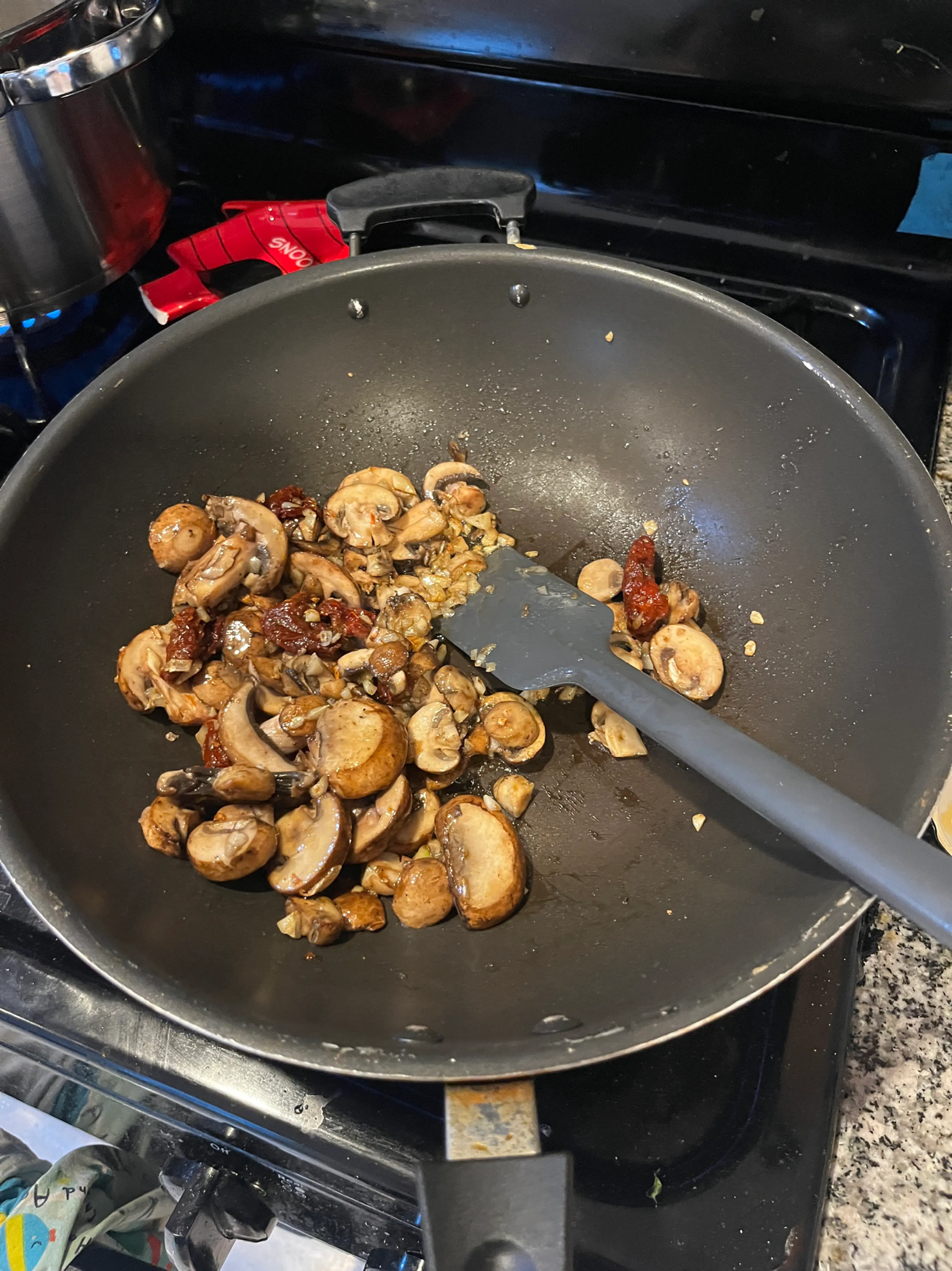 Spinach Sun Dried Tomato Sausage Mushroom Pasta