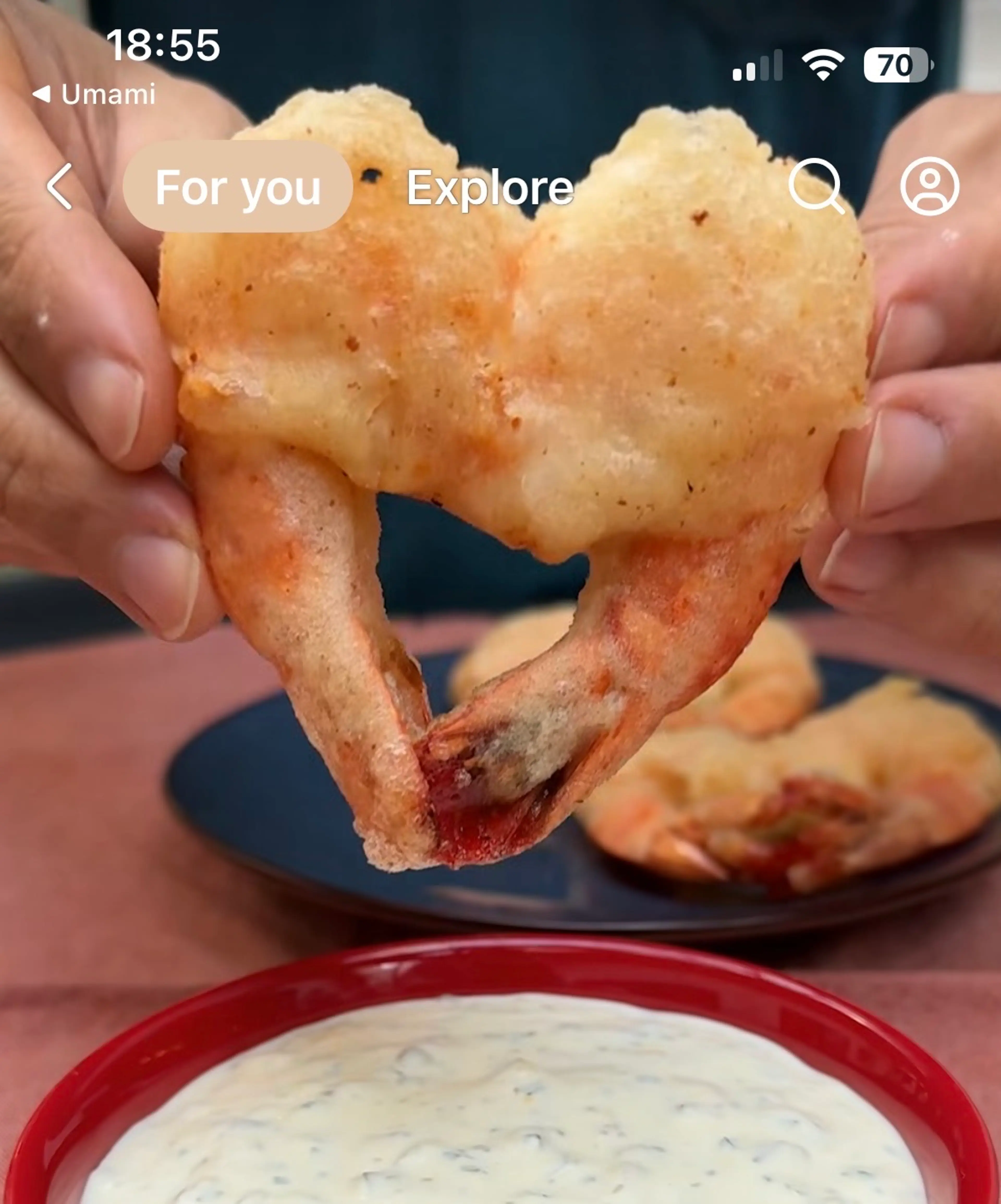 Heart-shaped Tempura Fried Shrimp!