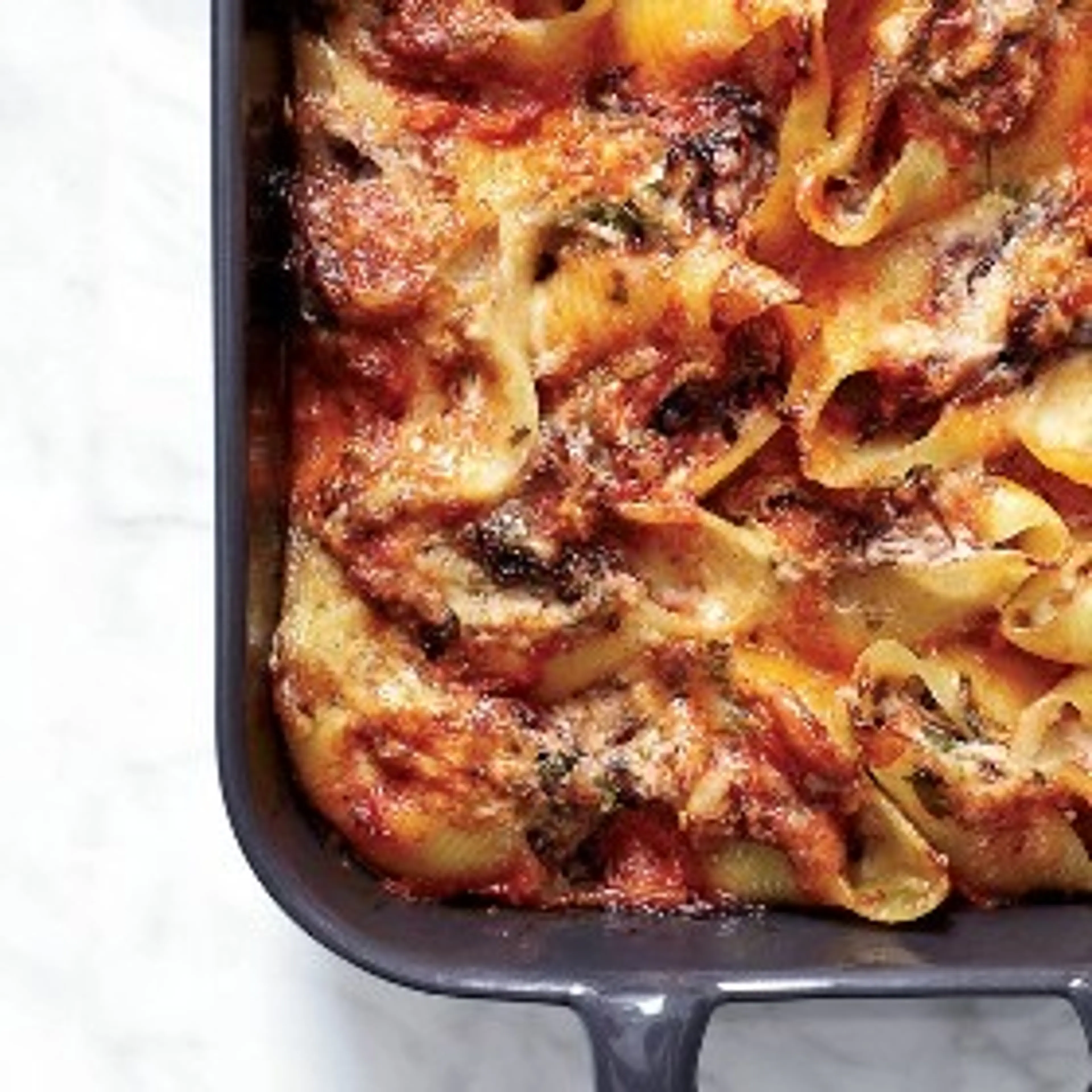 Ricotta-And-Fontina-Stuffed Shells with Fennel and Radicchio