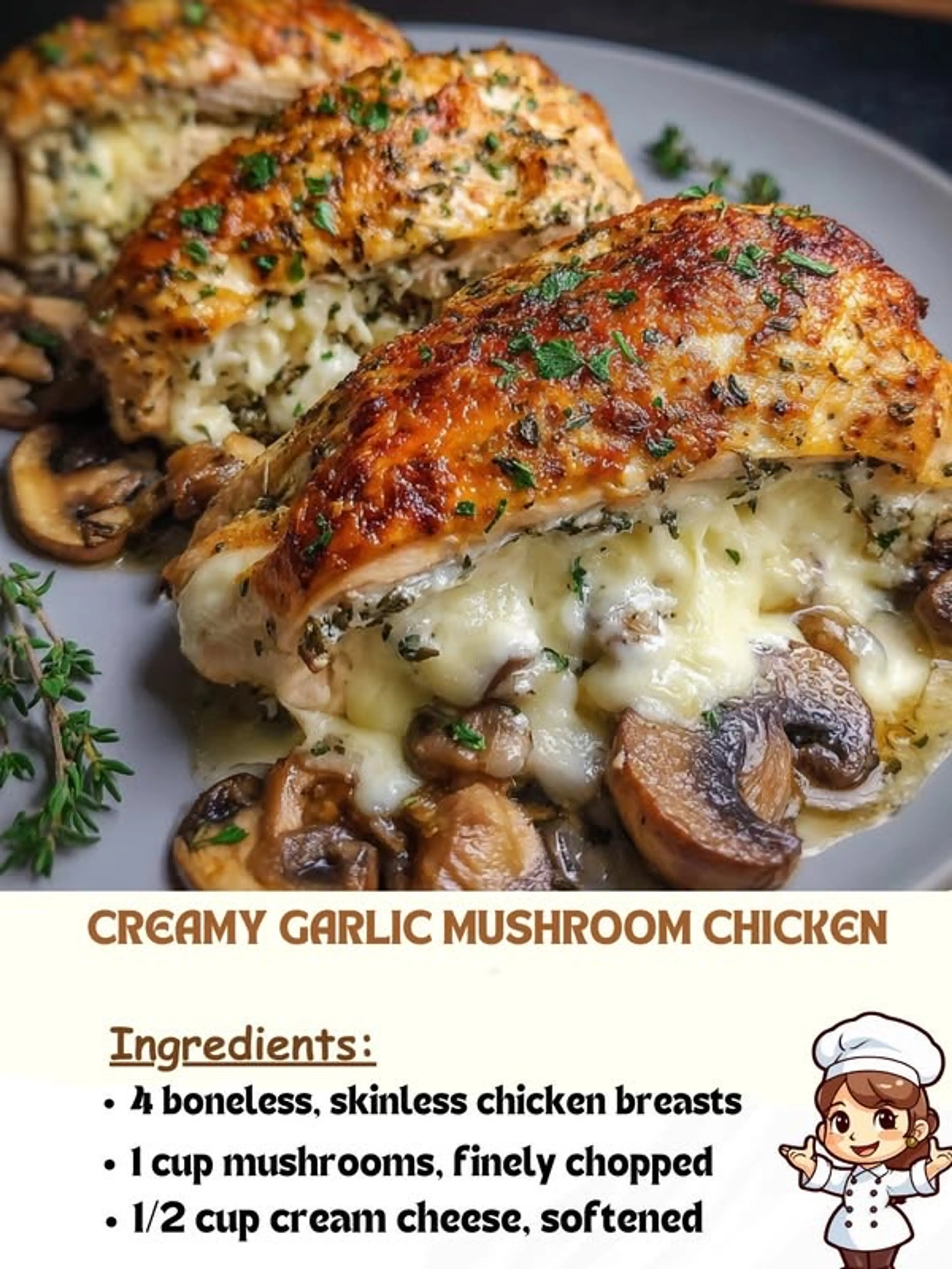 Creamy Garlic Mushroom Chicken
