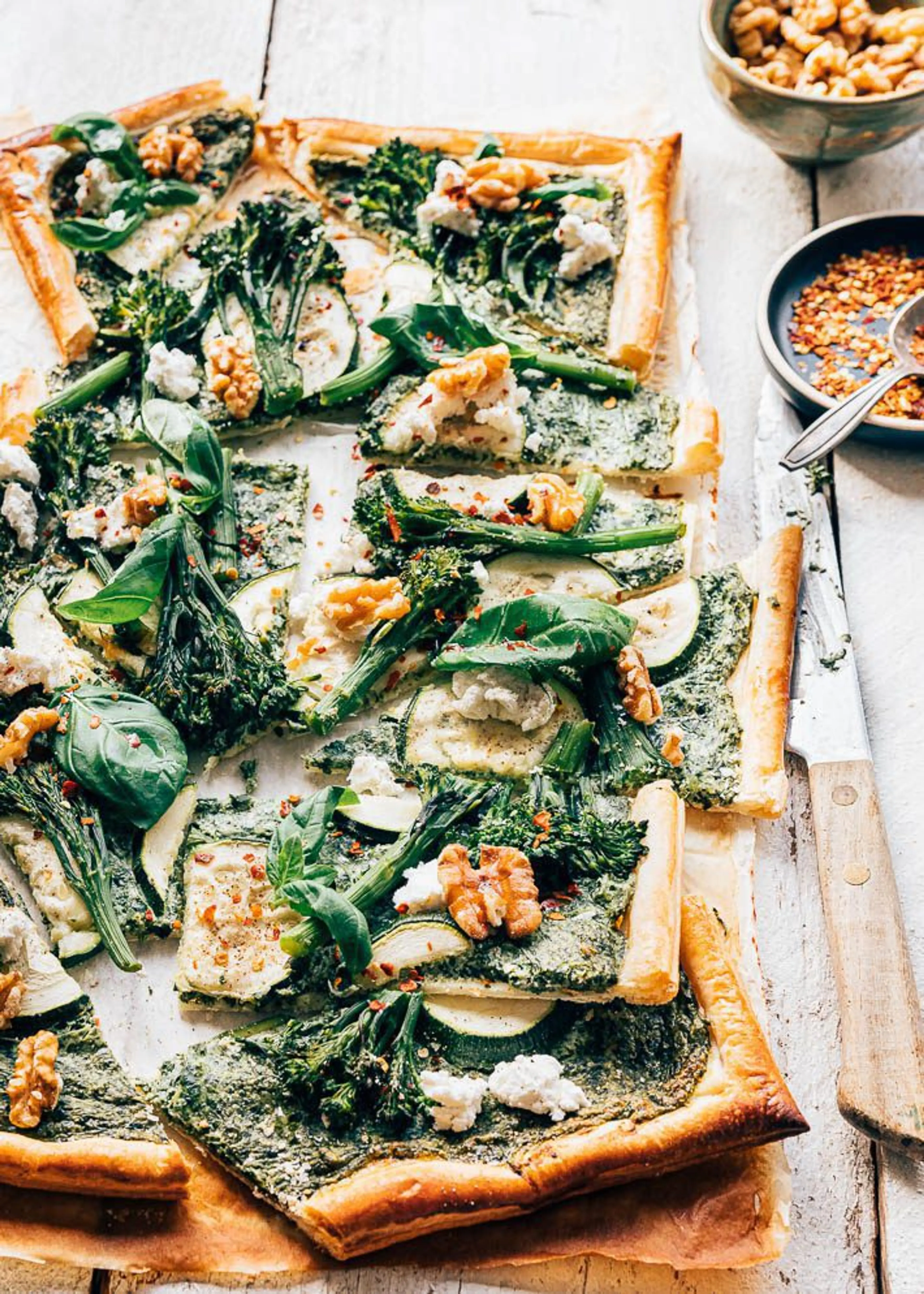 Hartige taart met spinazie en ricotta