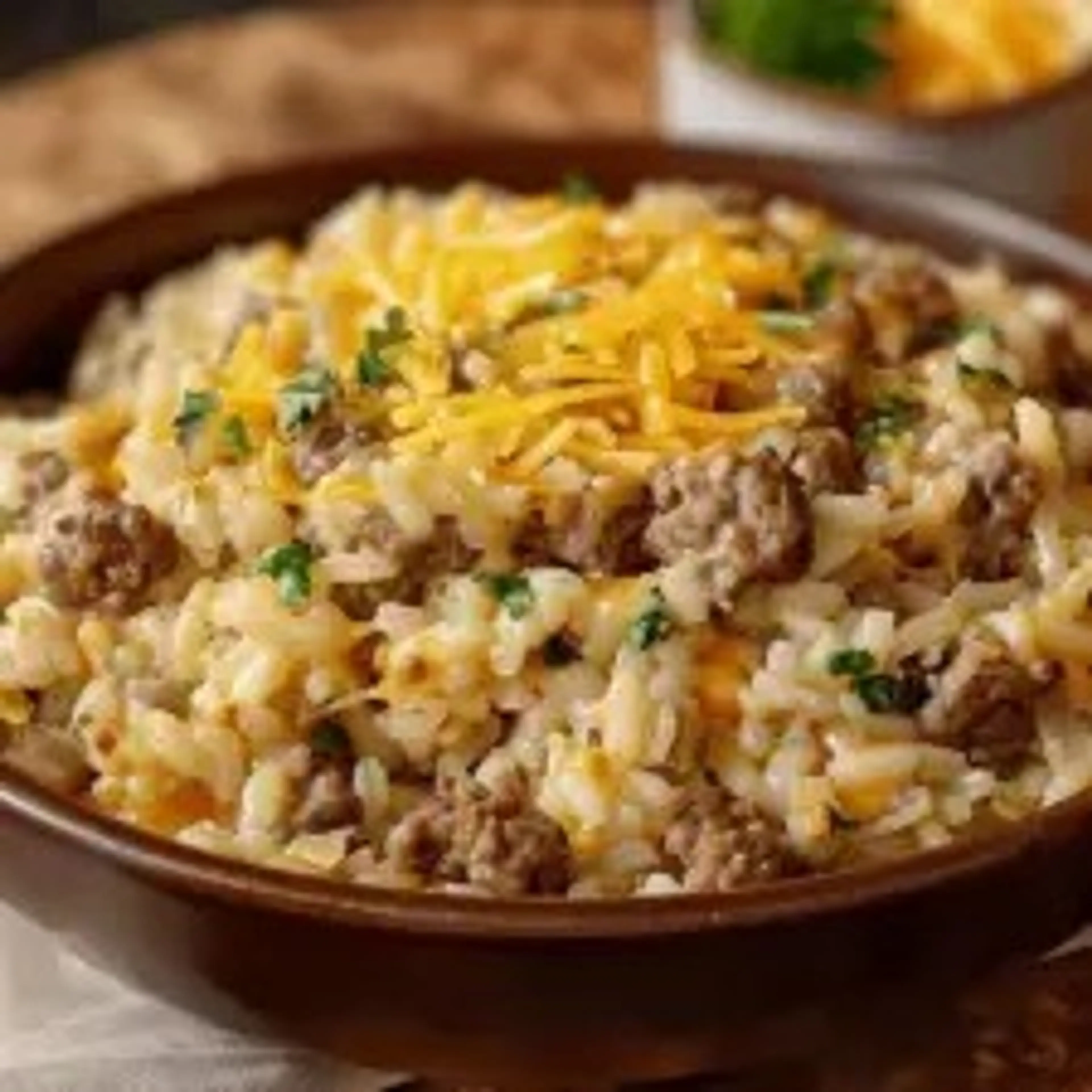 Cheesy Hamburger Rice Casserole