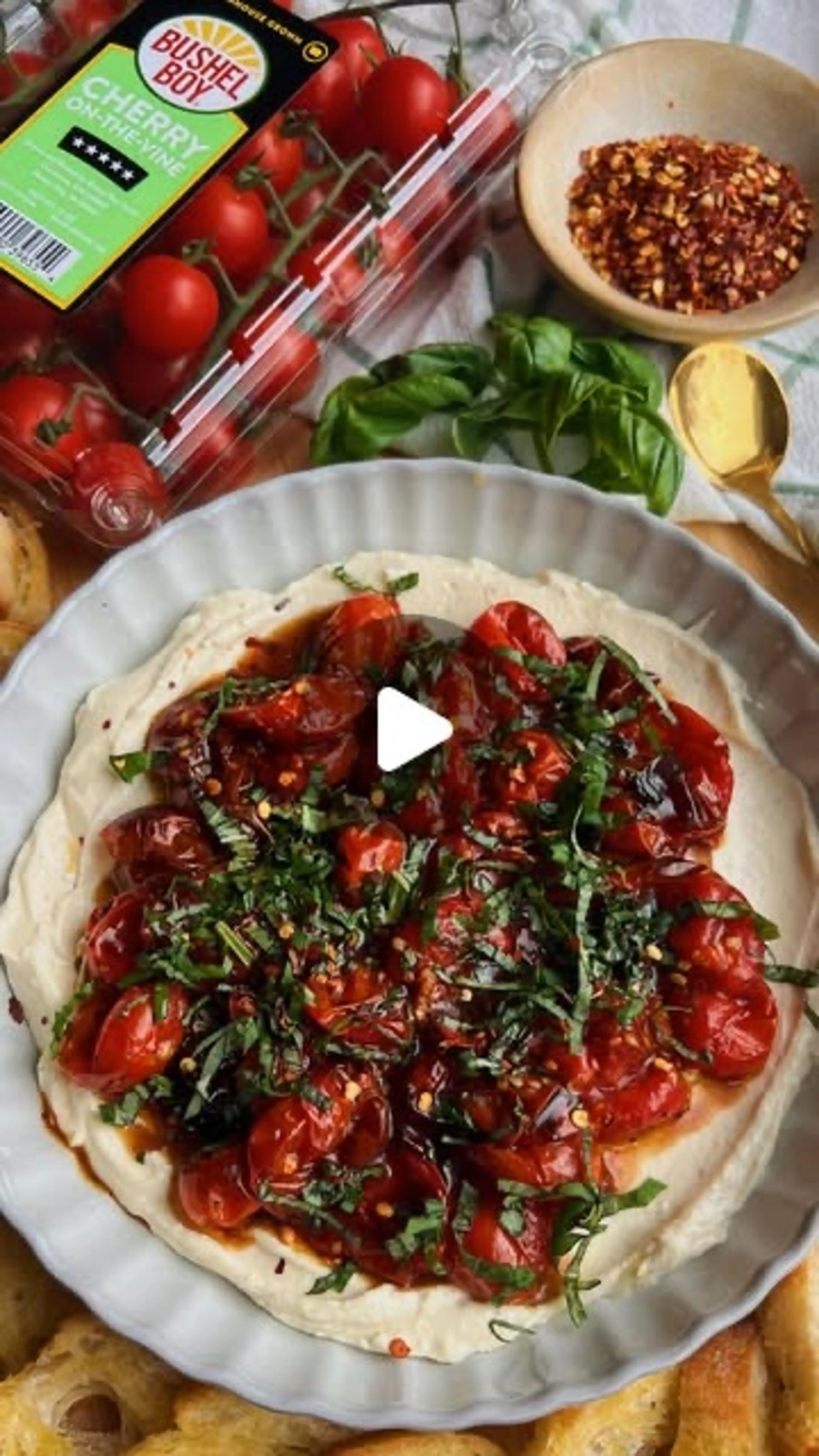 Hot Honey & Roasted Balsamic Tomato Feta Dip