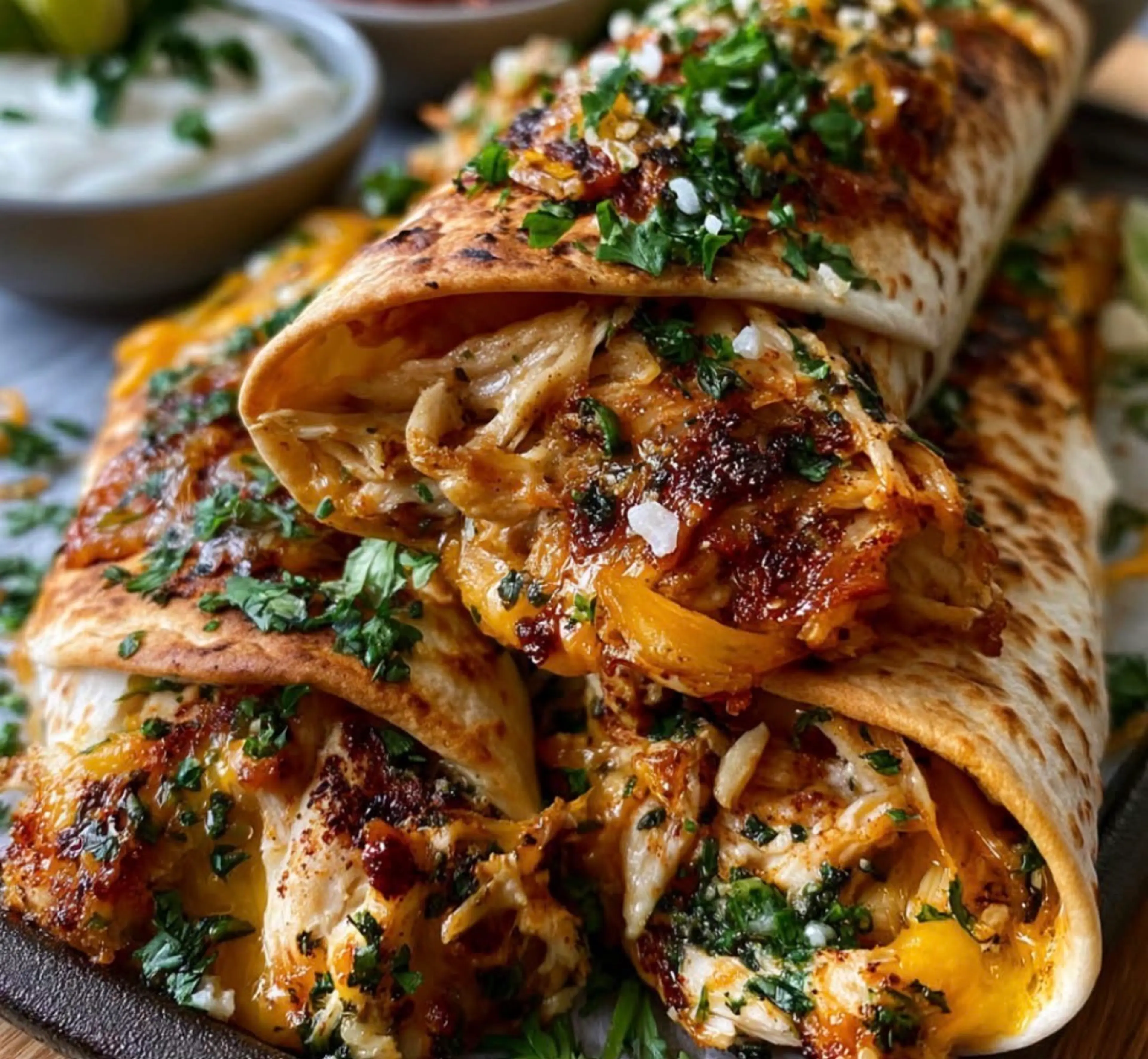 Baked Honey Lime Chicken Taquitos