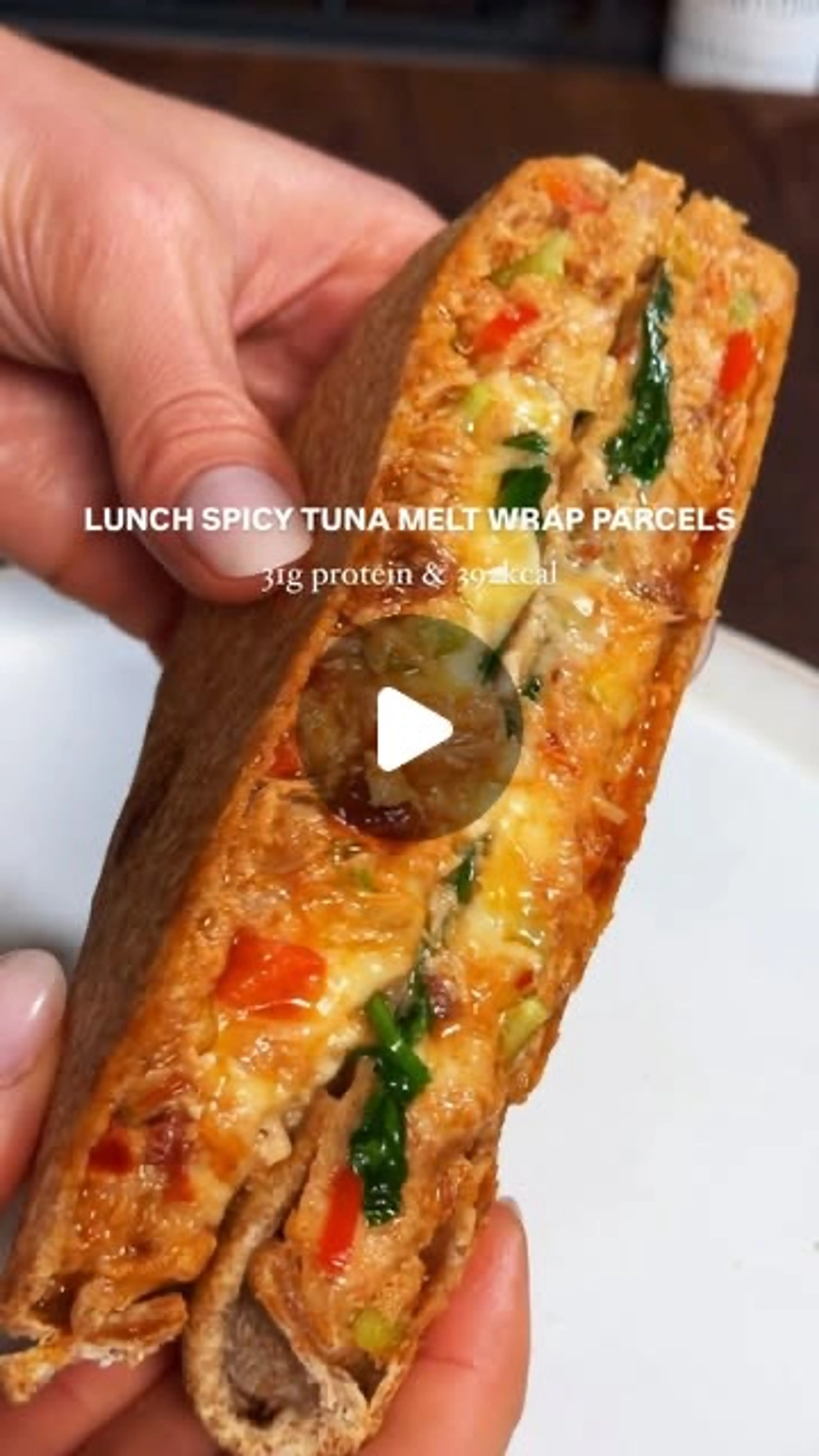 Healthy Tuna Melt Harissa Wrap Parcels