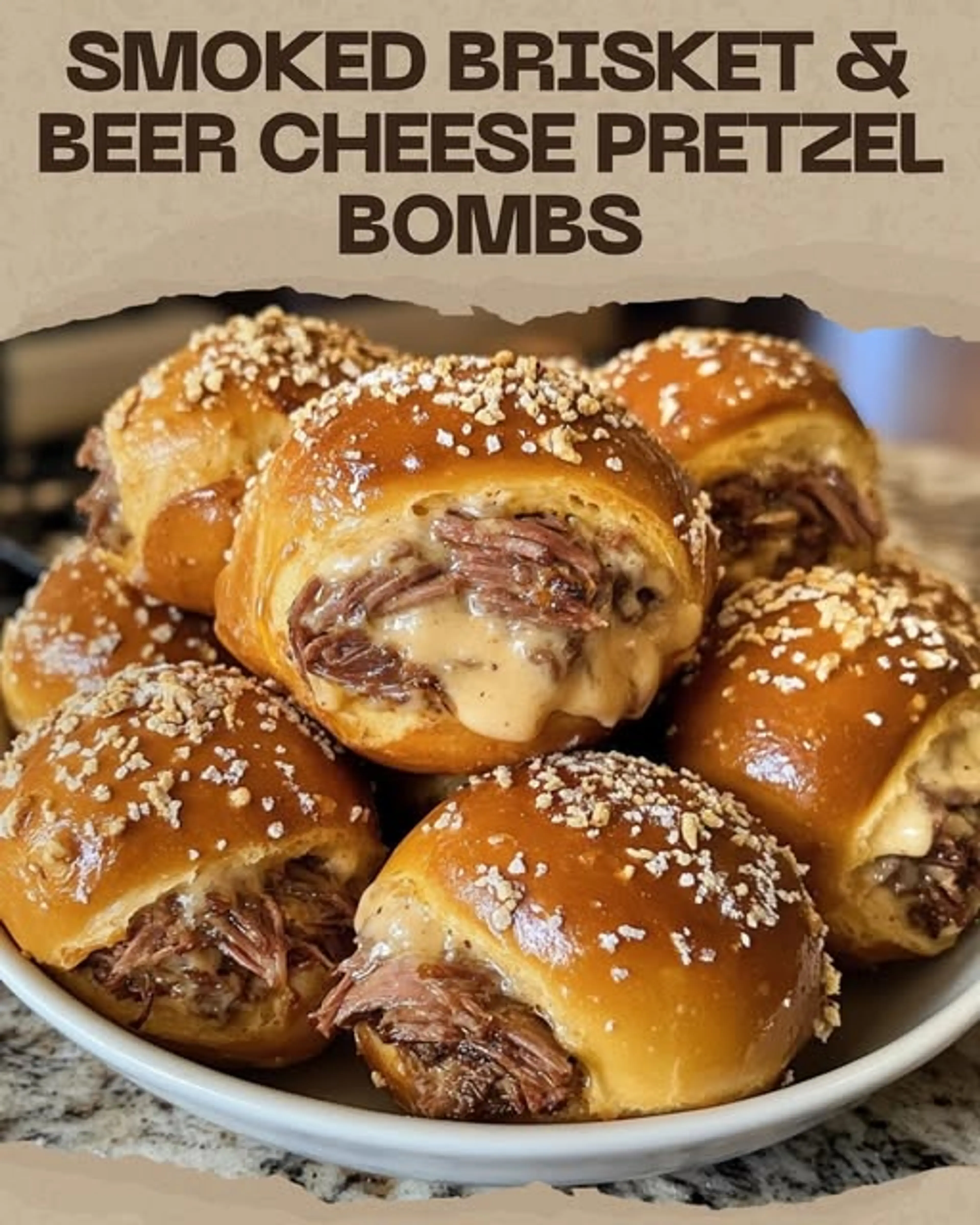 Brisket & Beer Cheese Pretzel Bombs