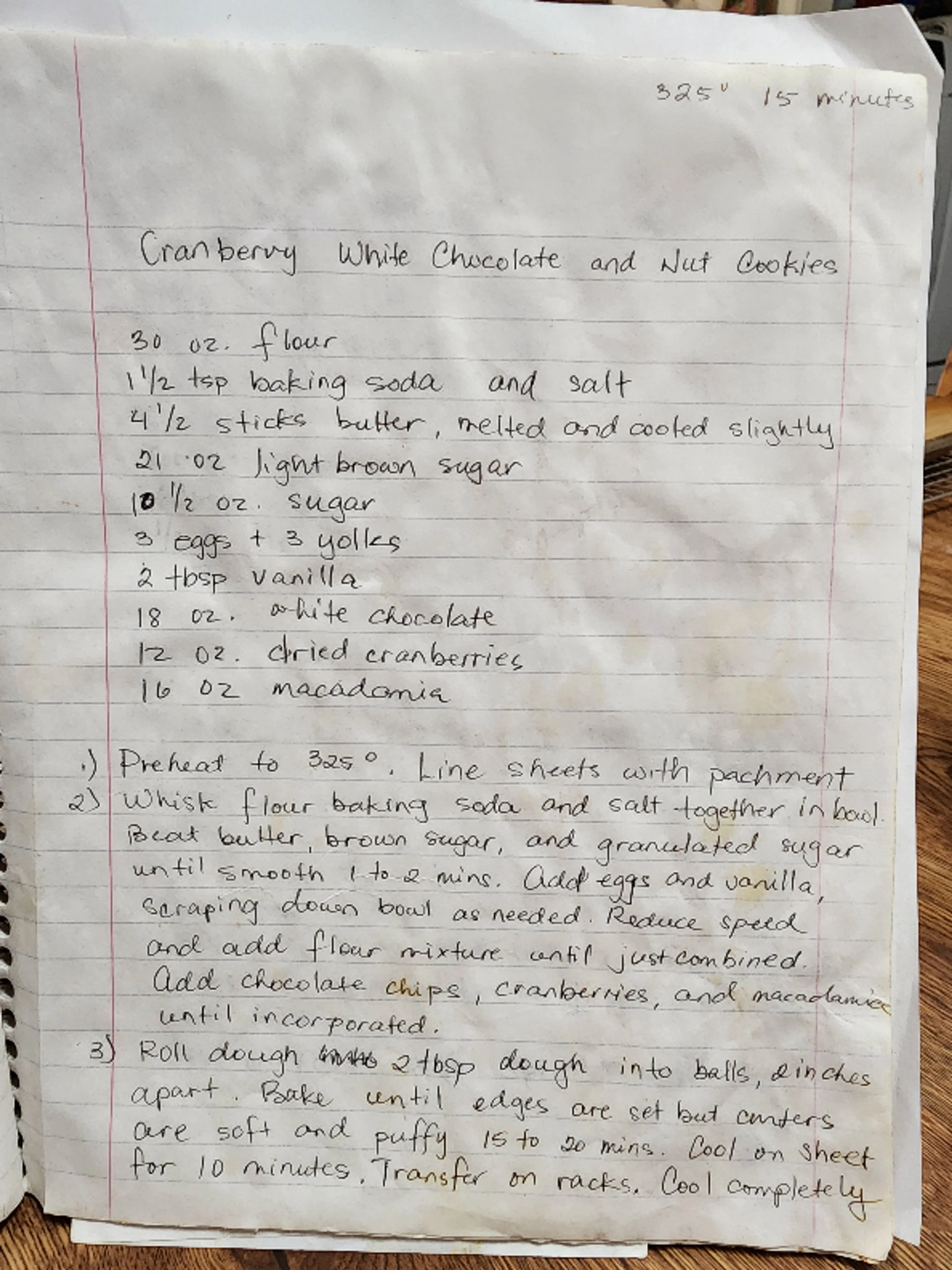 Cranberry White Chocolate and Nut Cookies