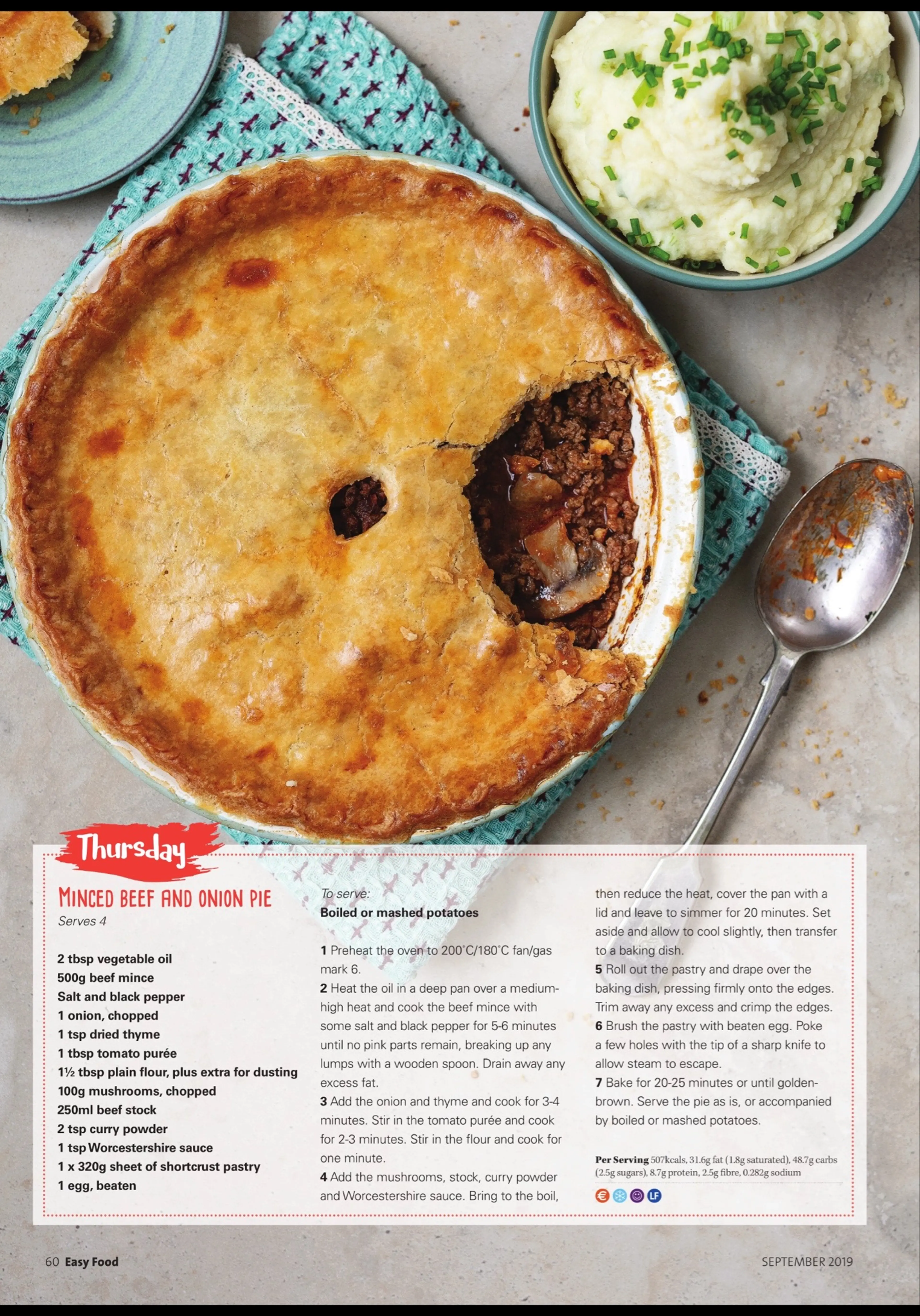 MINCED BEEF RND ONION PIE