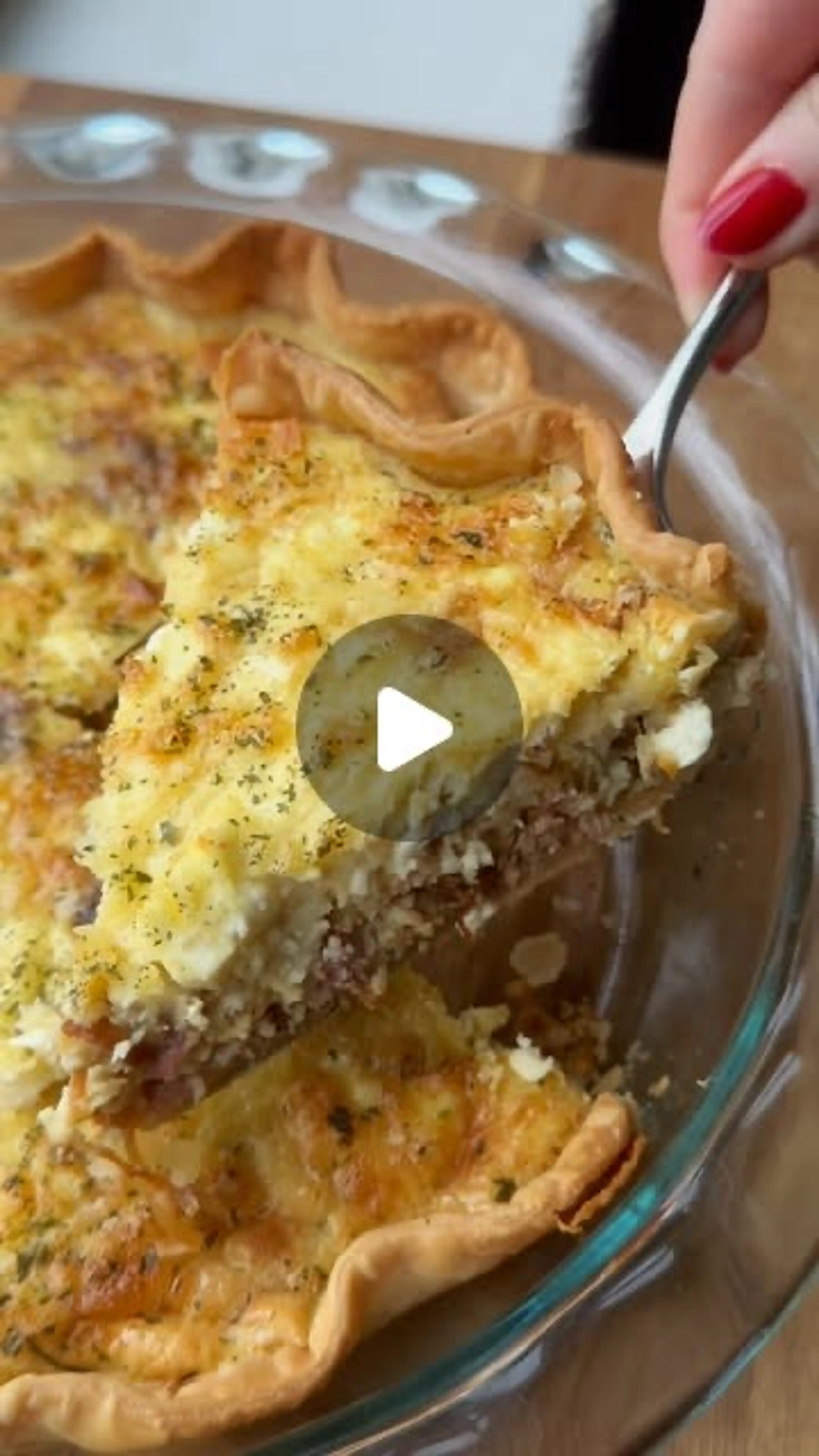 Feta, Carmelized Onion, & Bacon Quiche