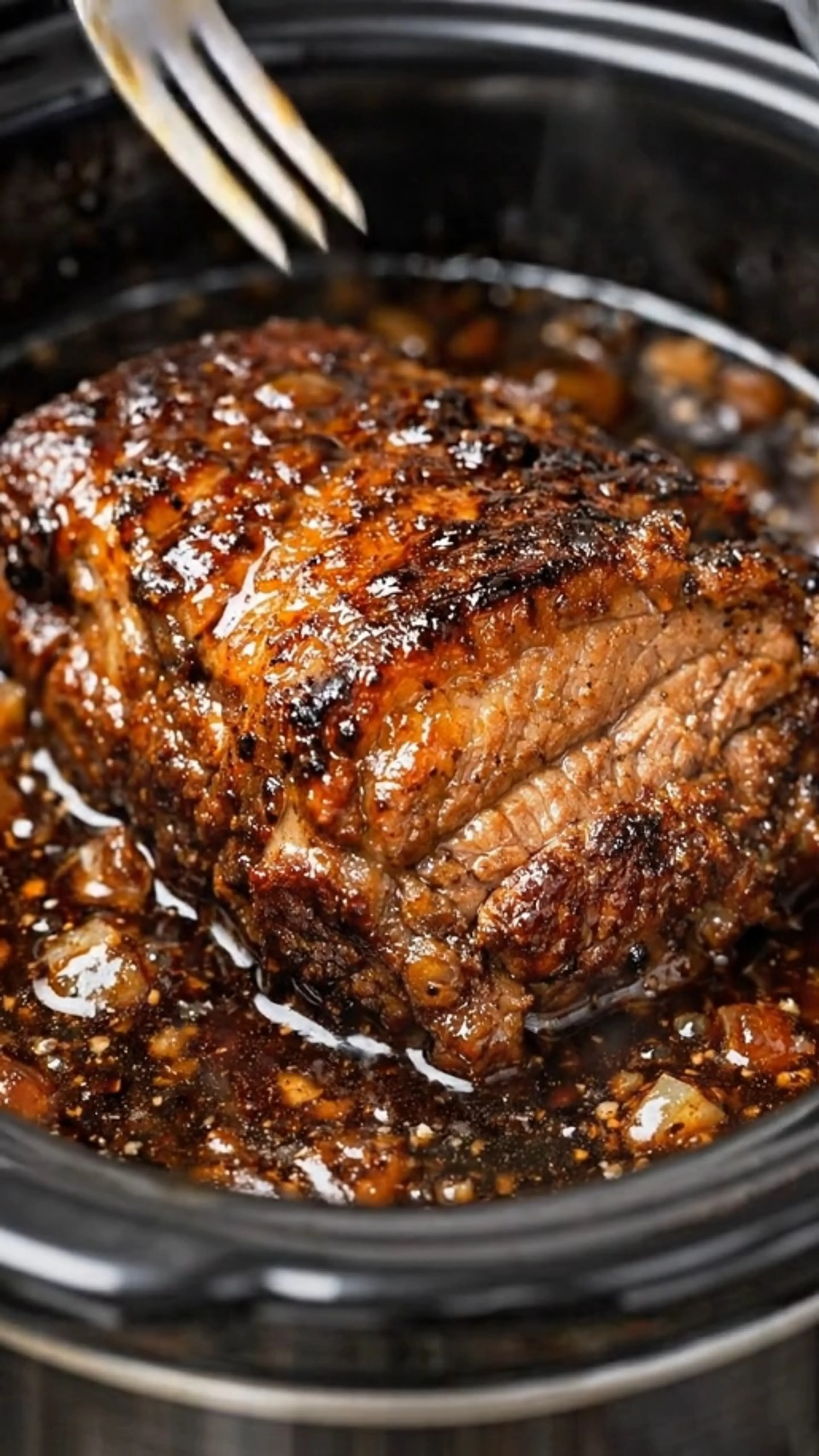 Slow Cooker Garlic Balsamic Beef Roast