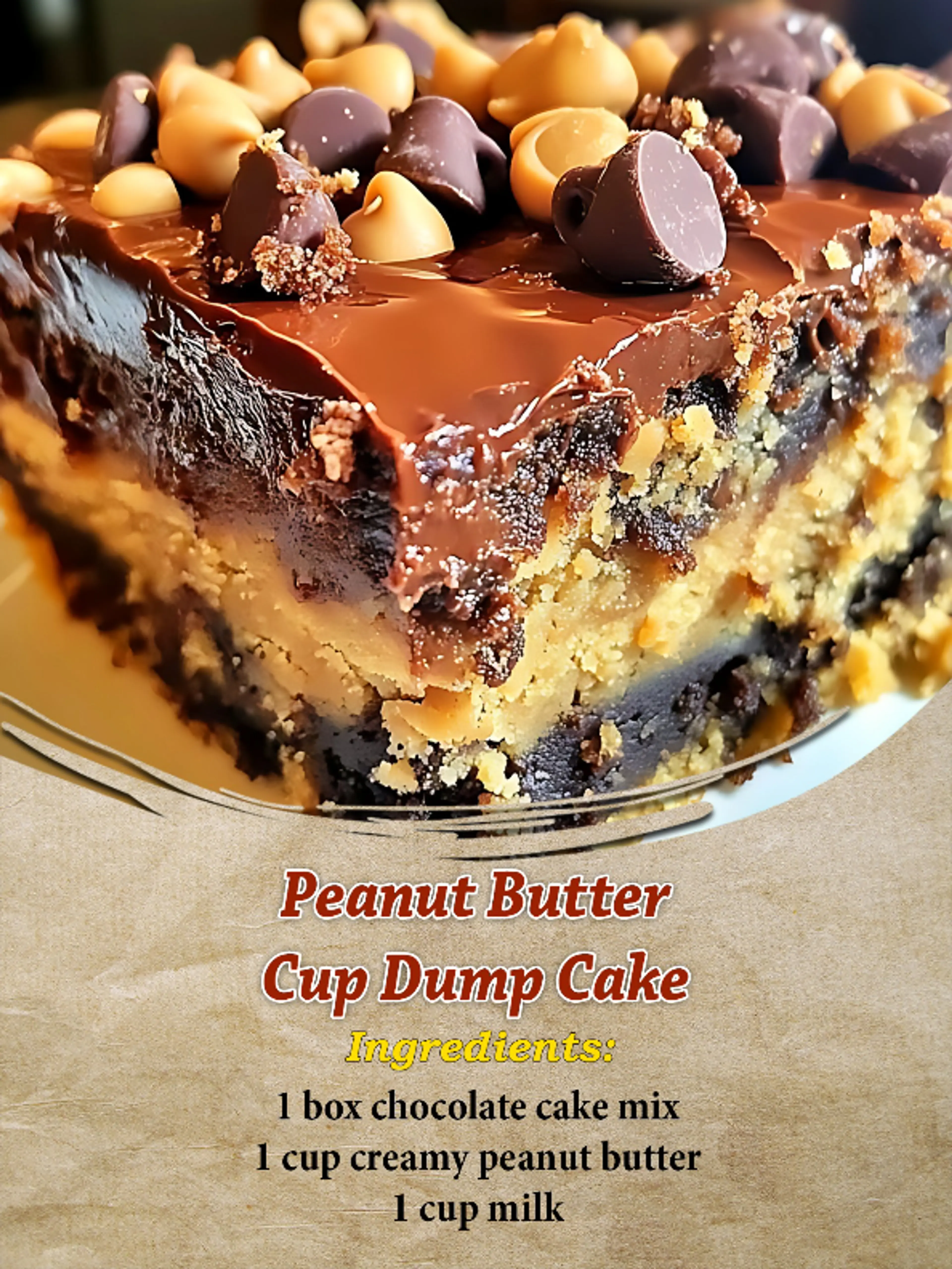 Peanut Butter Cup Dump Cake