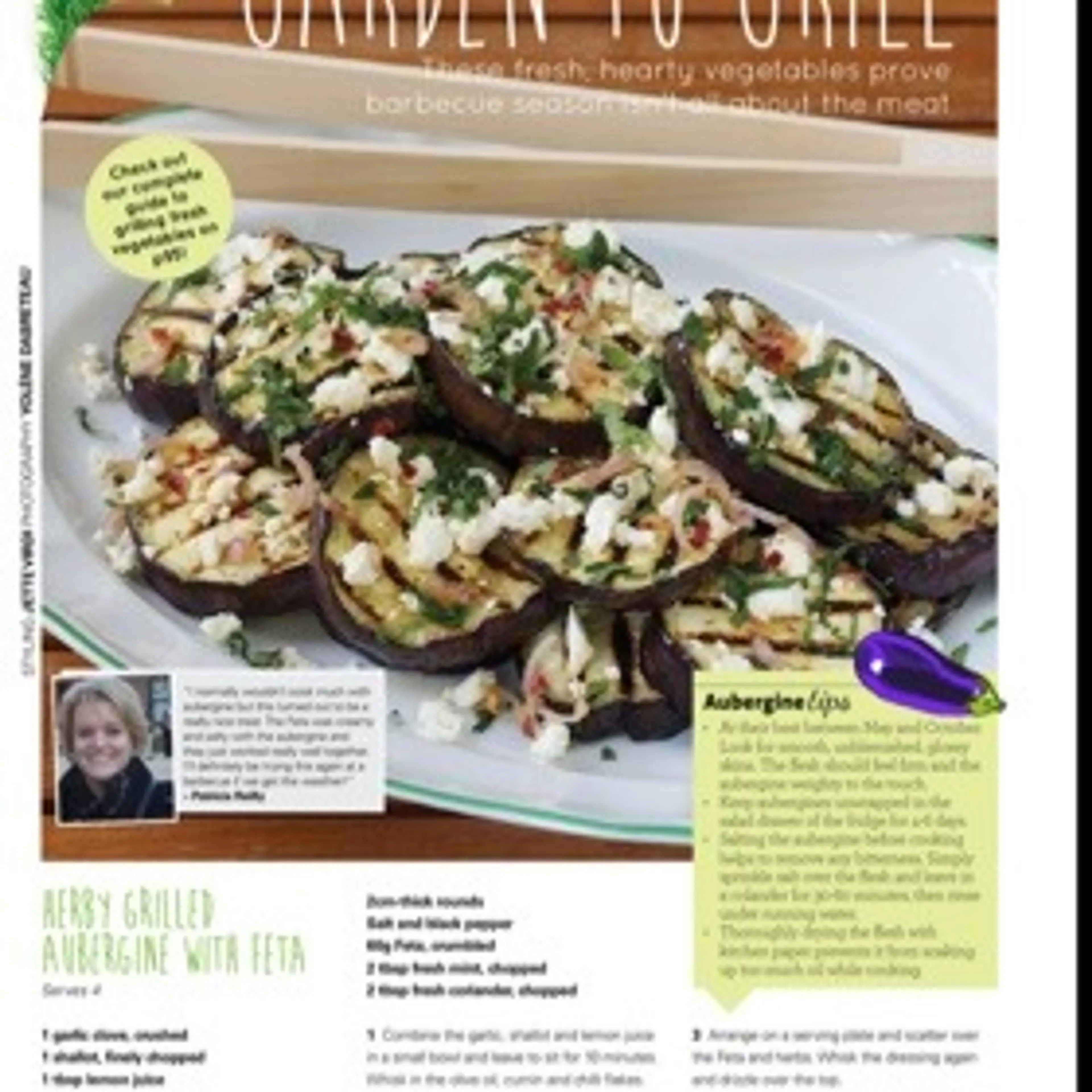 Herby Grilled Aubergine With Feta