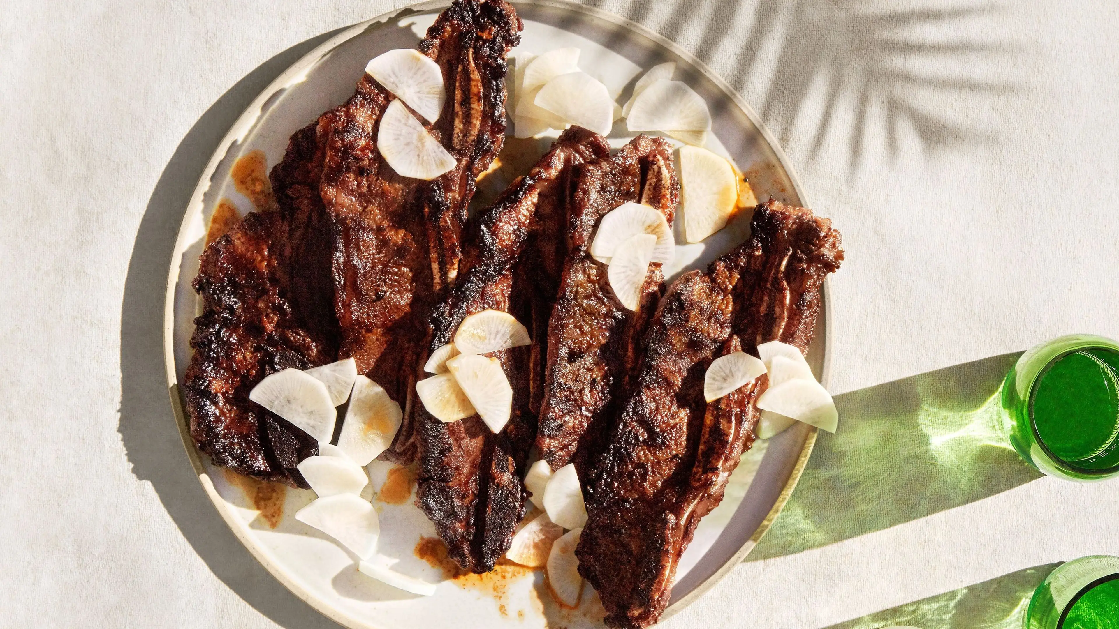Grilled Chile-Lemongrass Short Ribs with Pickled Daikon