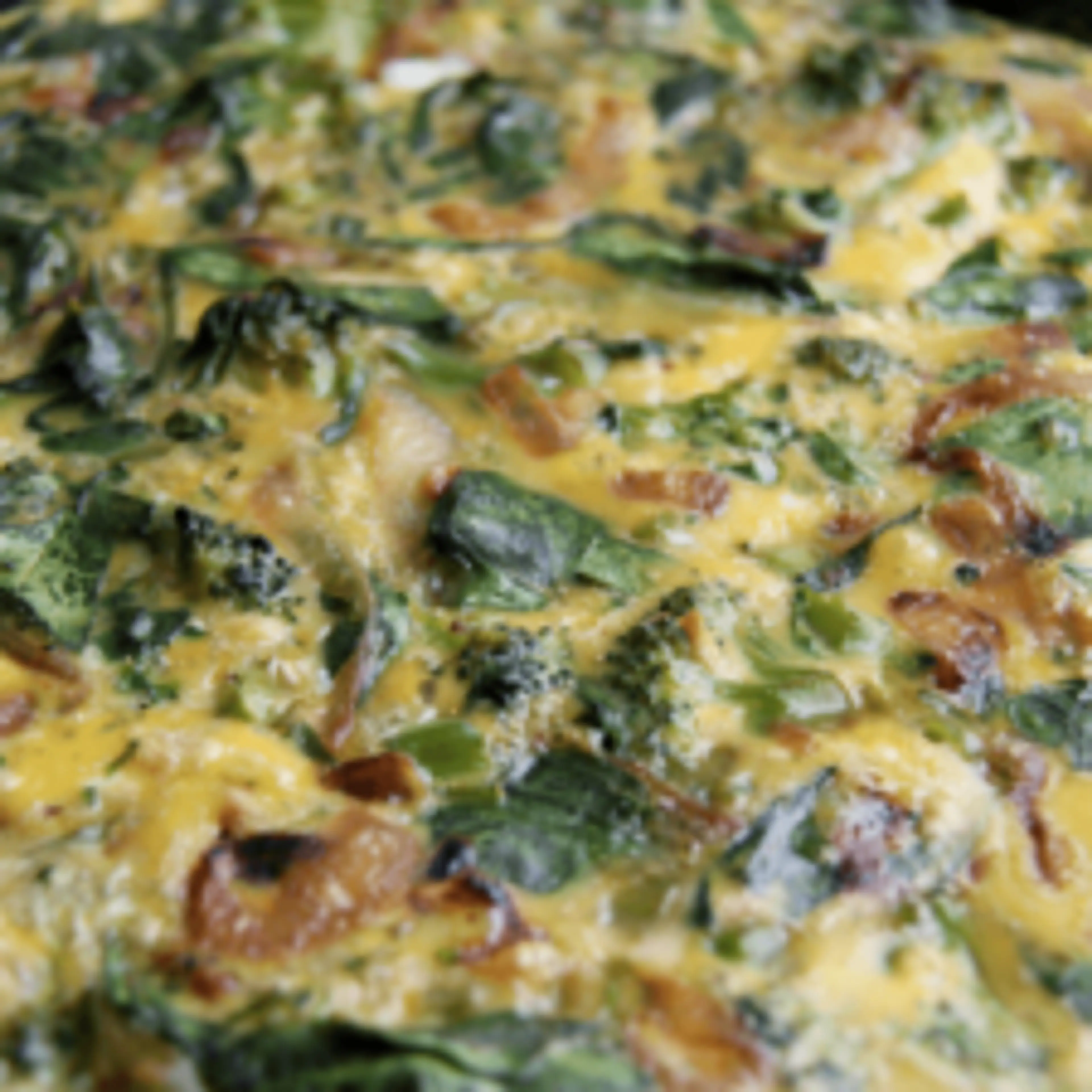 Broccoli Spinach Frittata with Caramelized Onions