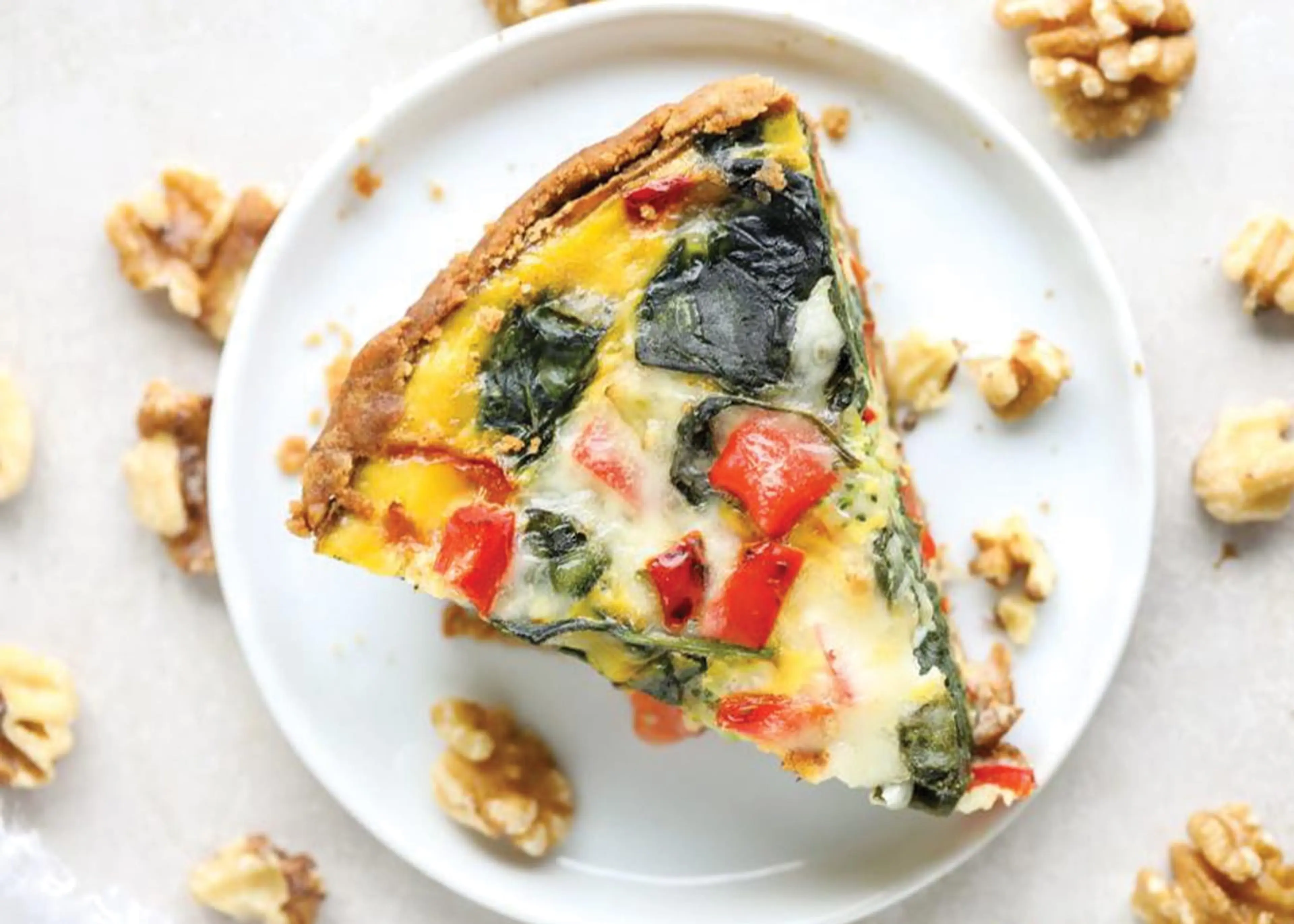 Veggie Quiche with Walnut Crust