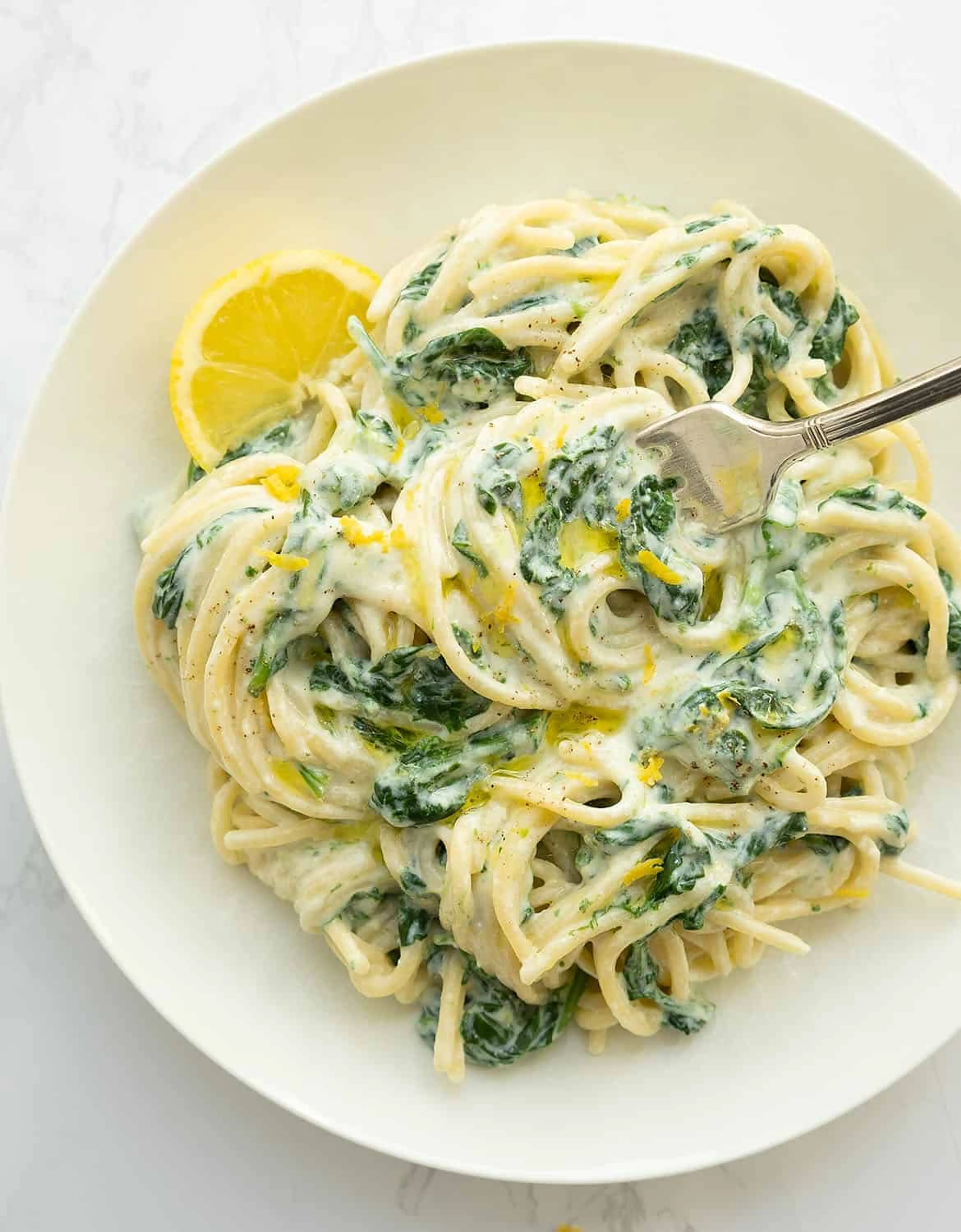 Lemon ricotta pasta & spinach
