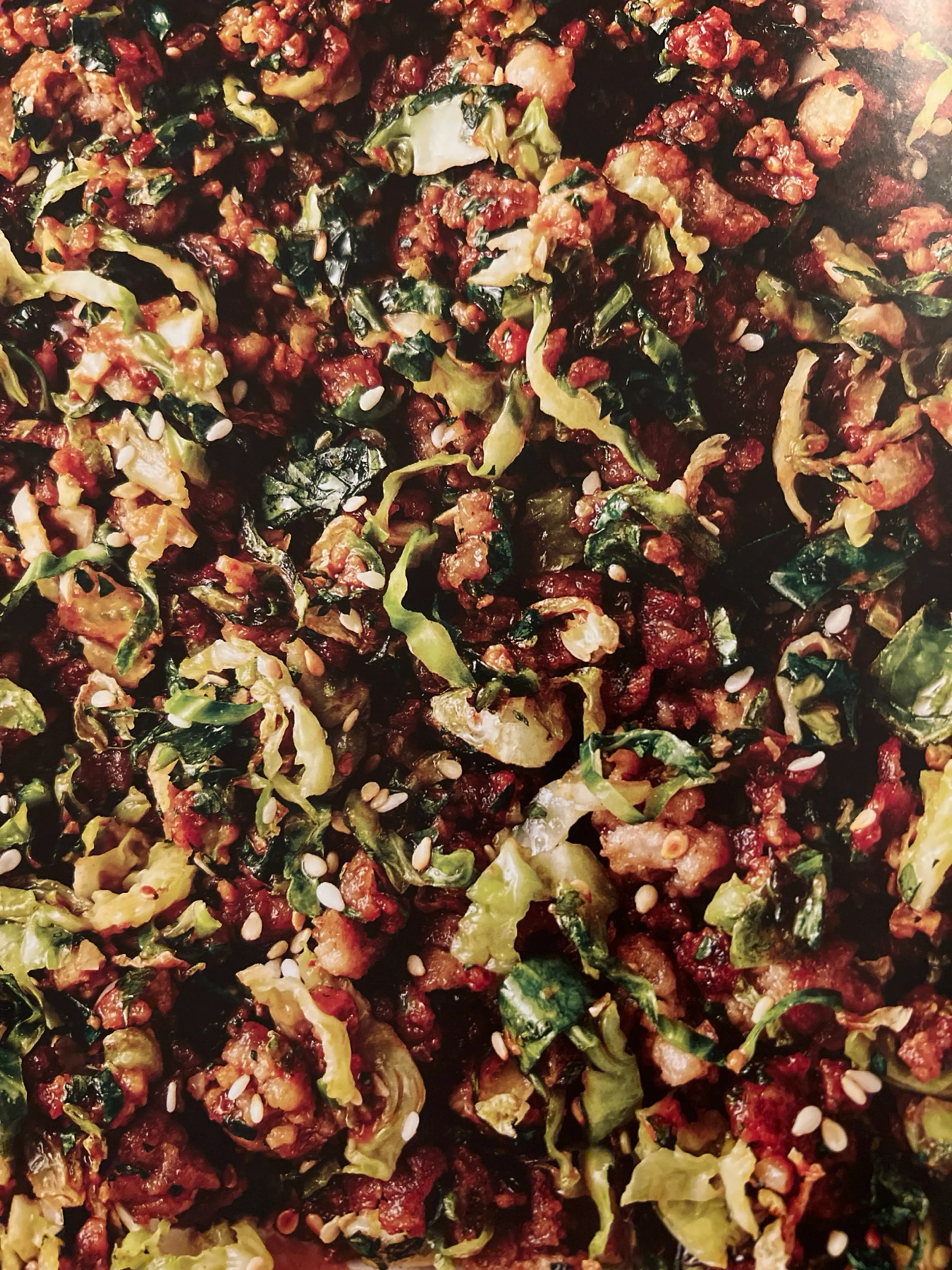 Peanutty Pork & Brussels