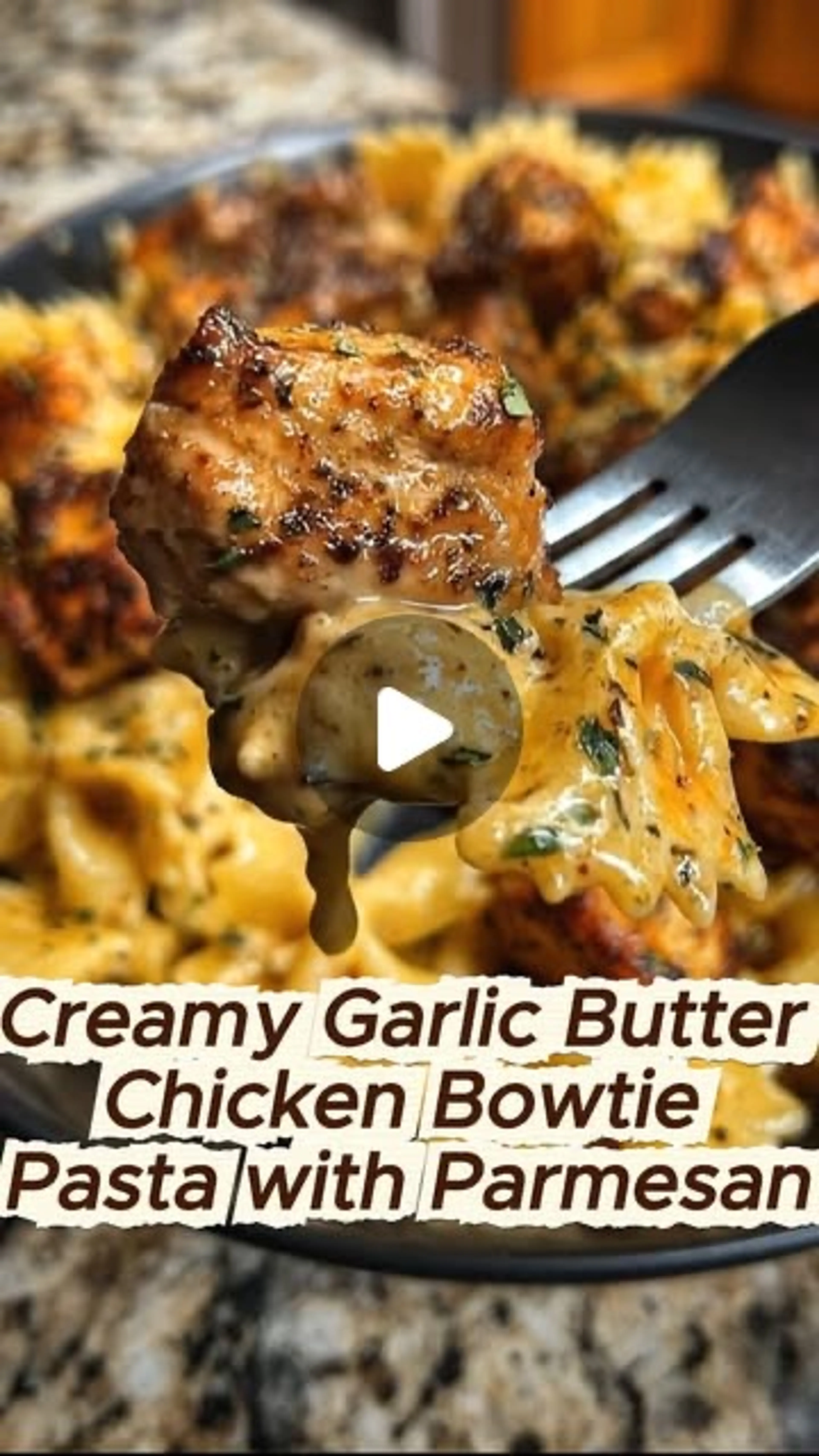 Creamy Garlic Butter Chicken Bowtie Pasta with Parmesan