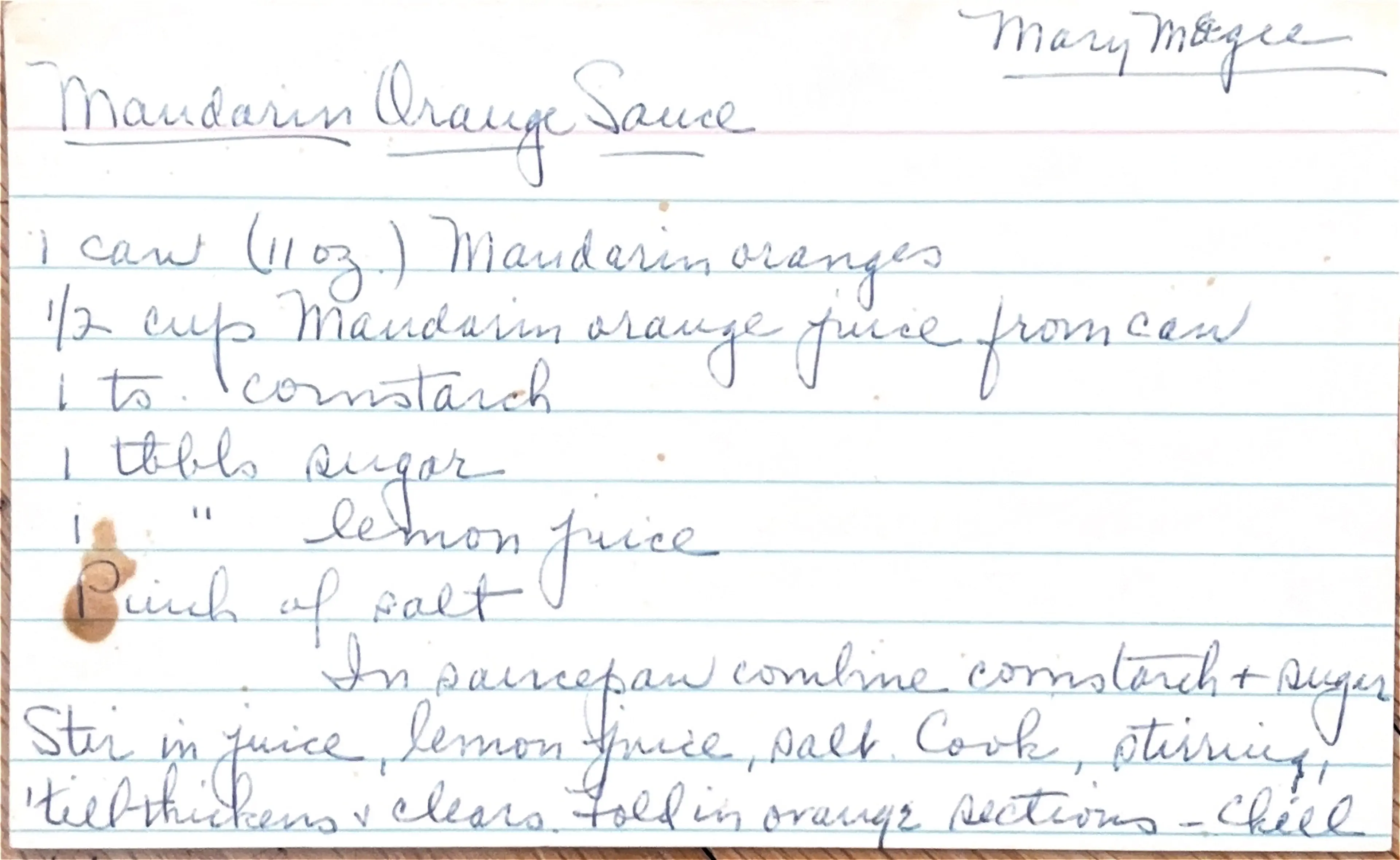 Mandarin Orange Sauce