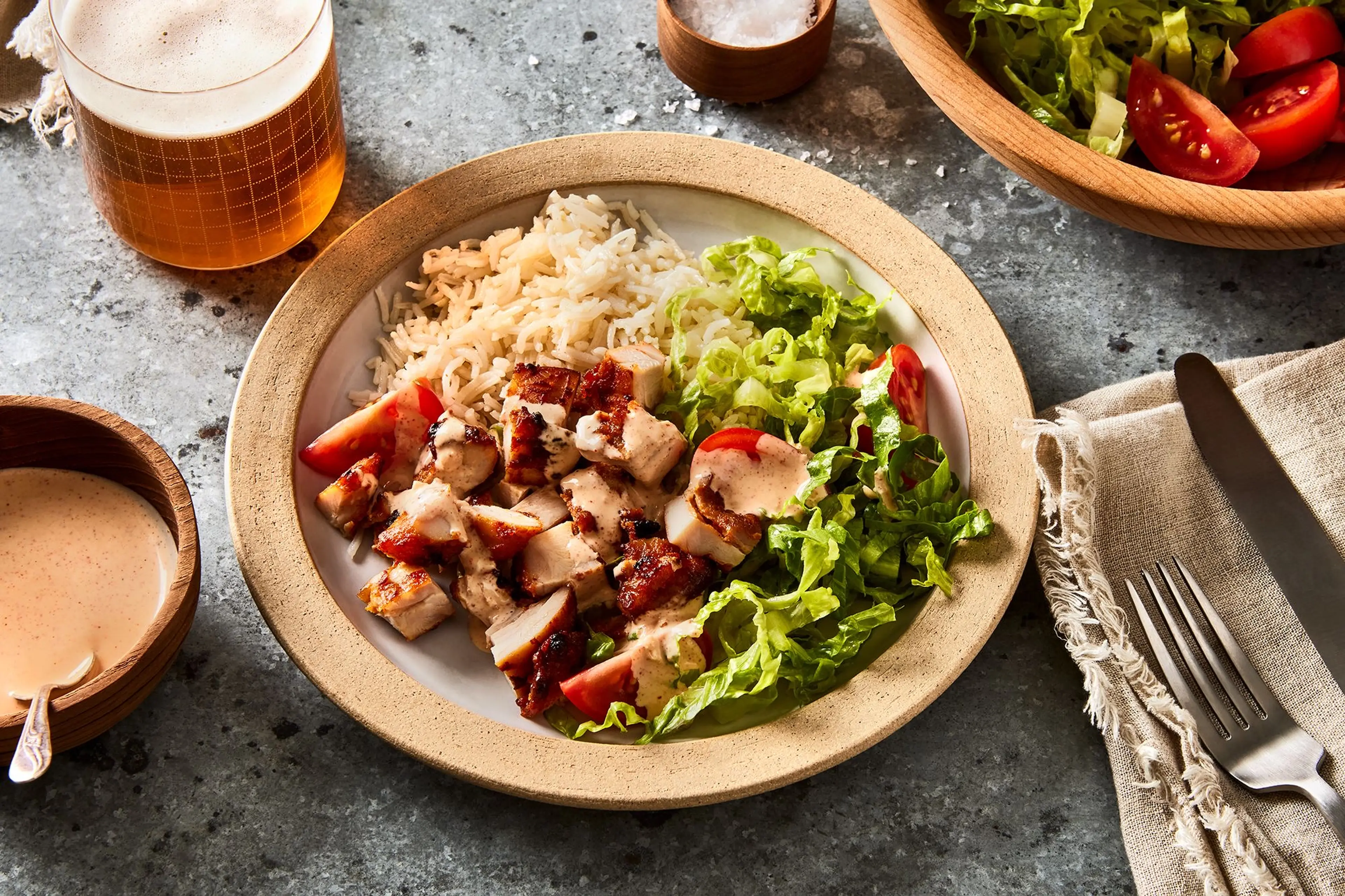 Gochujang-Yogurt Chicken With Garlic Butter Rice