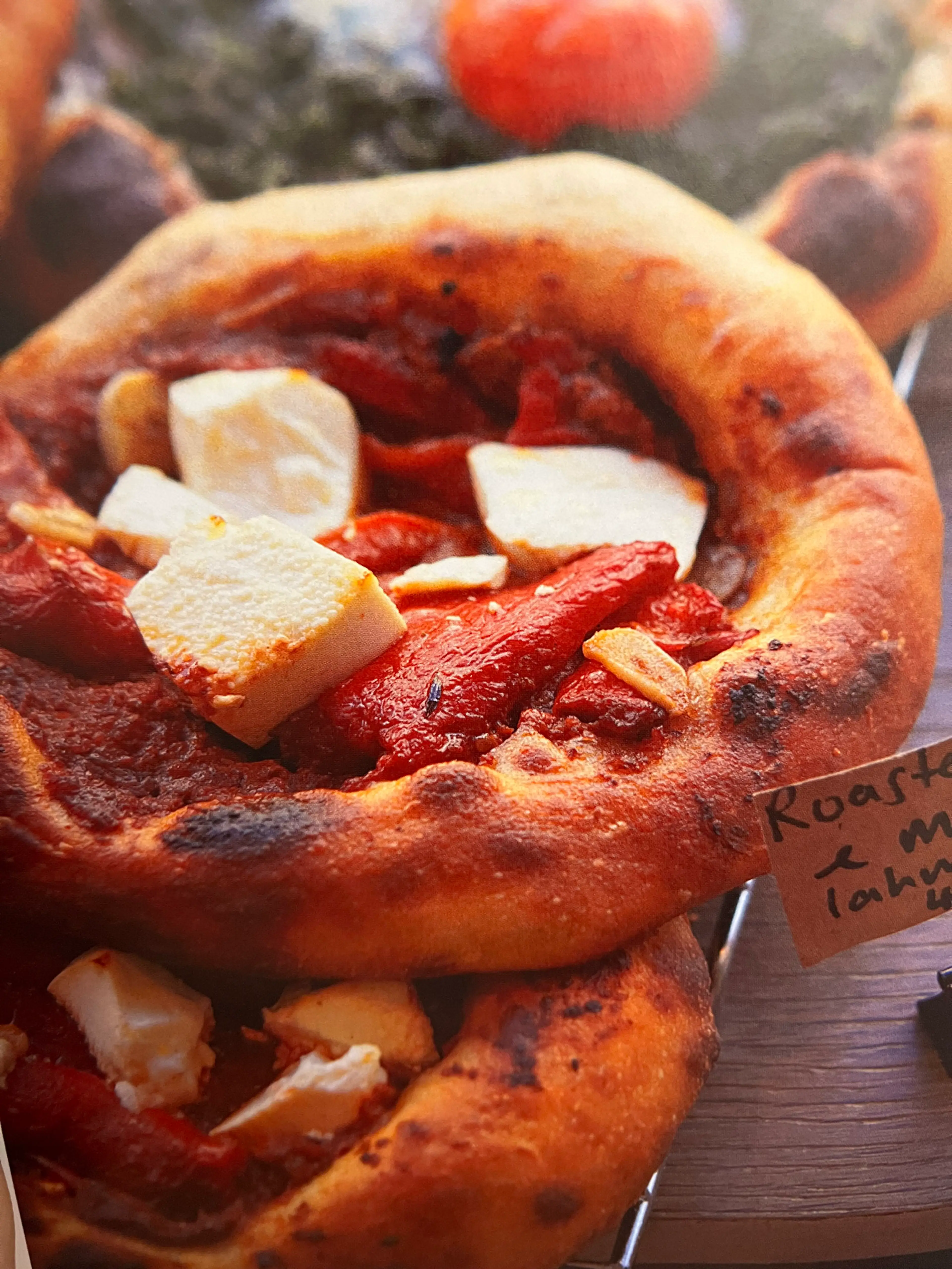 Roasted Pepper Lahma with Feta