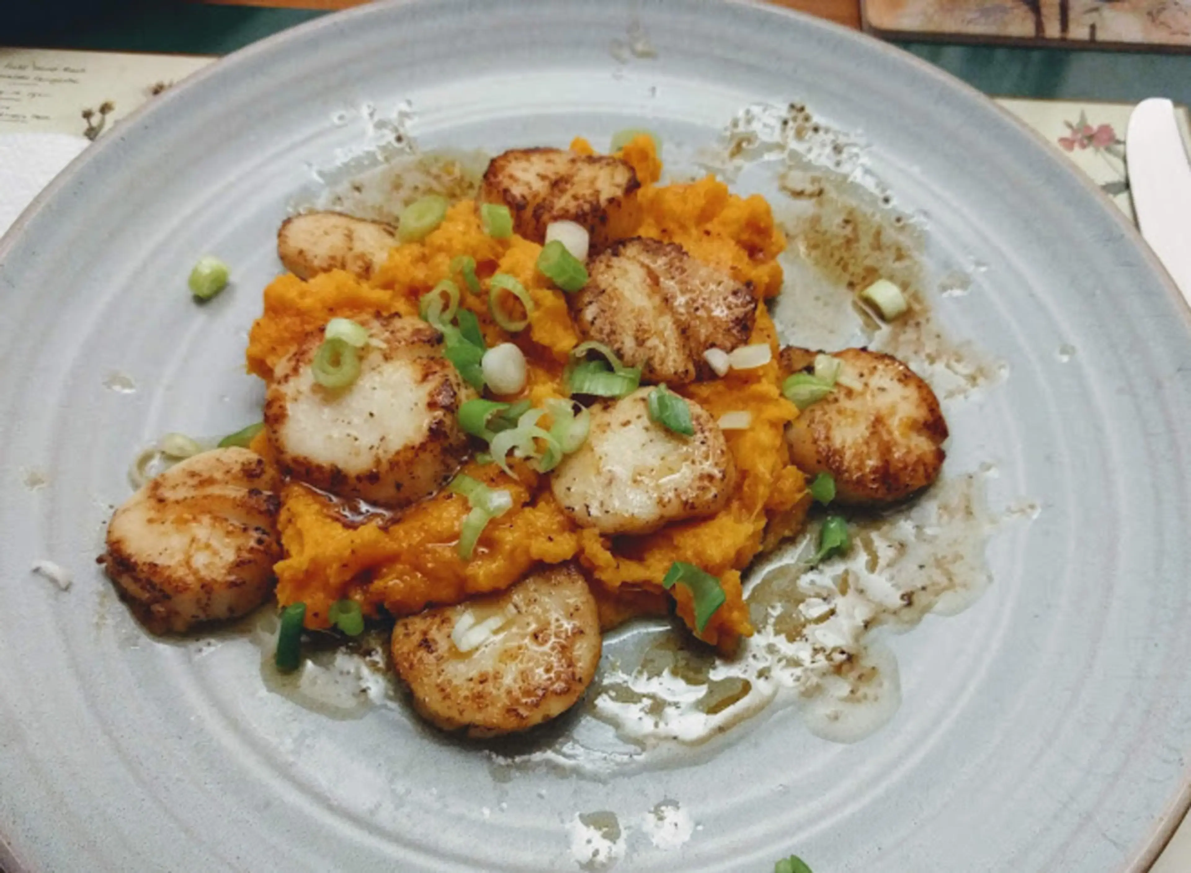 Brown-Butter Sea Scallops With Ginger Sweet Potatoes Ww