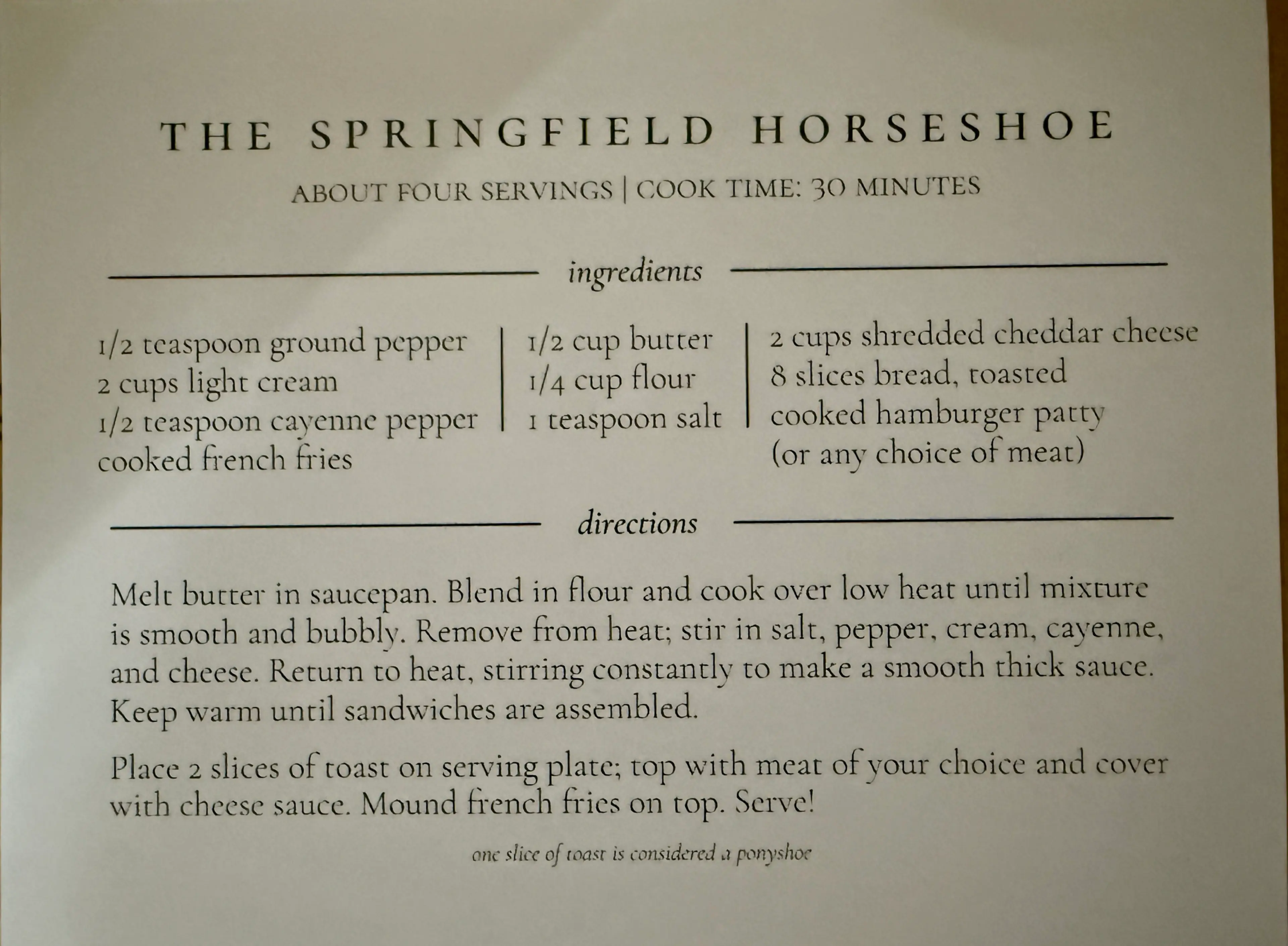 THE SPRINGFIELD HORSESHOE