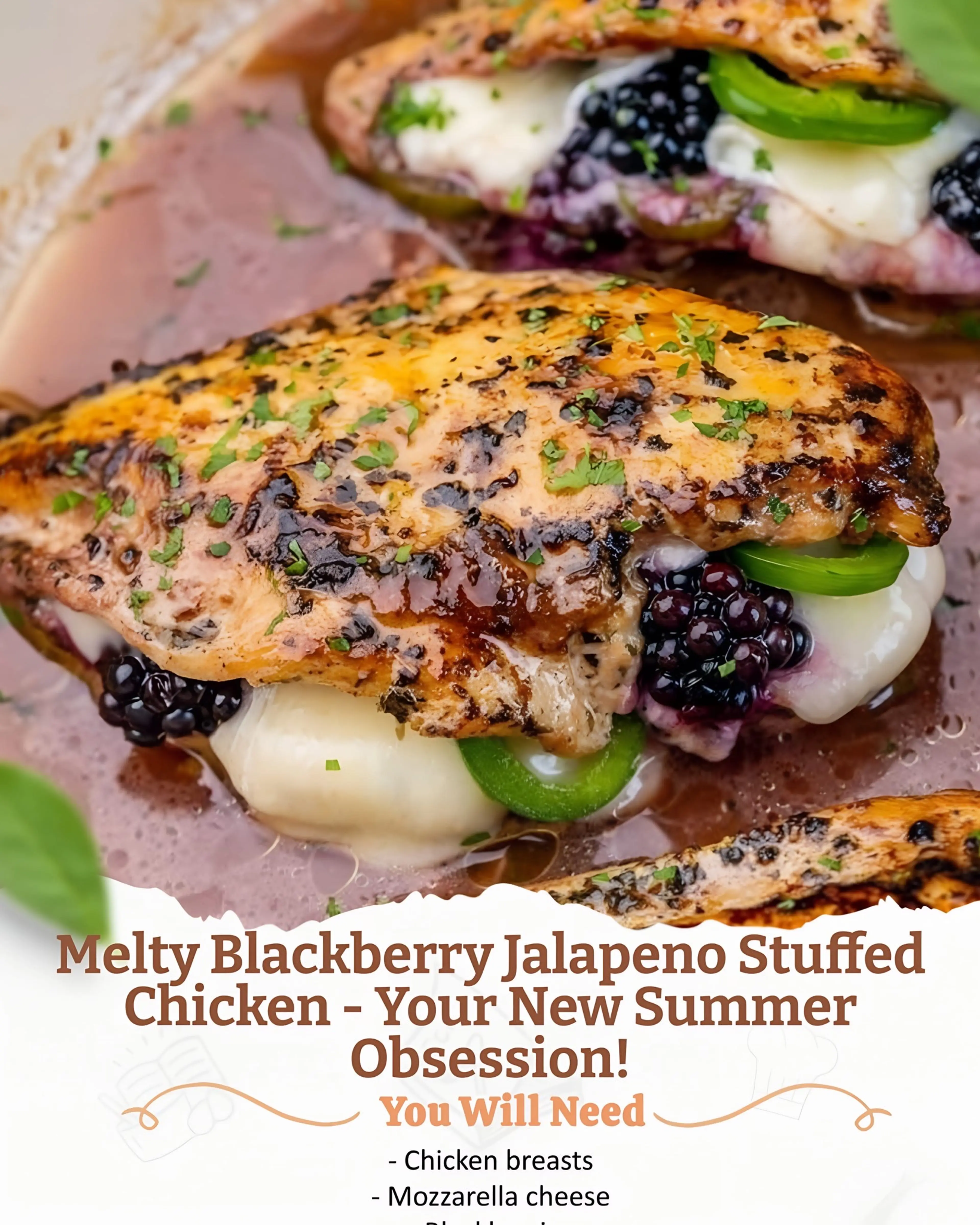 Melty Blackberry Jalapeno Stuffed Chicken