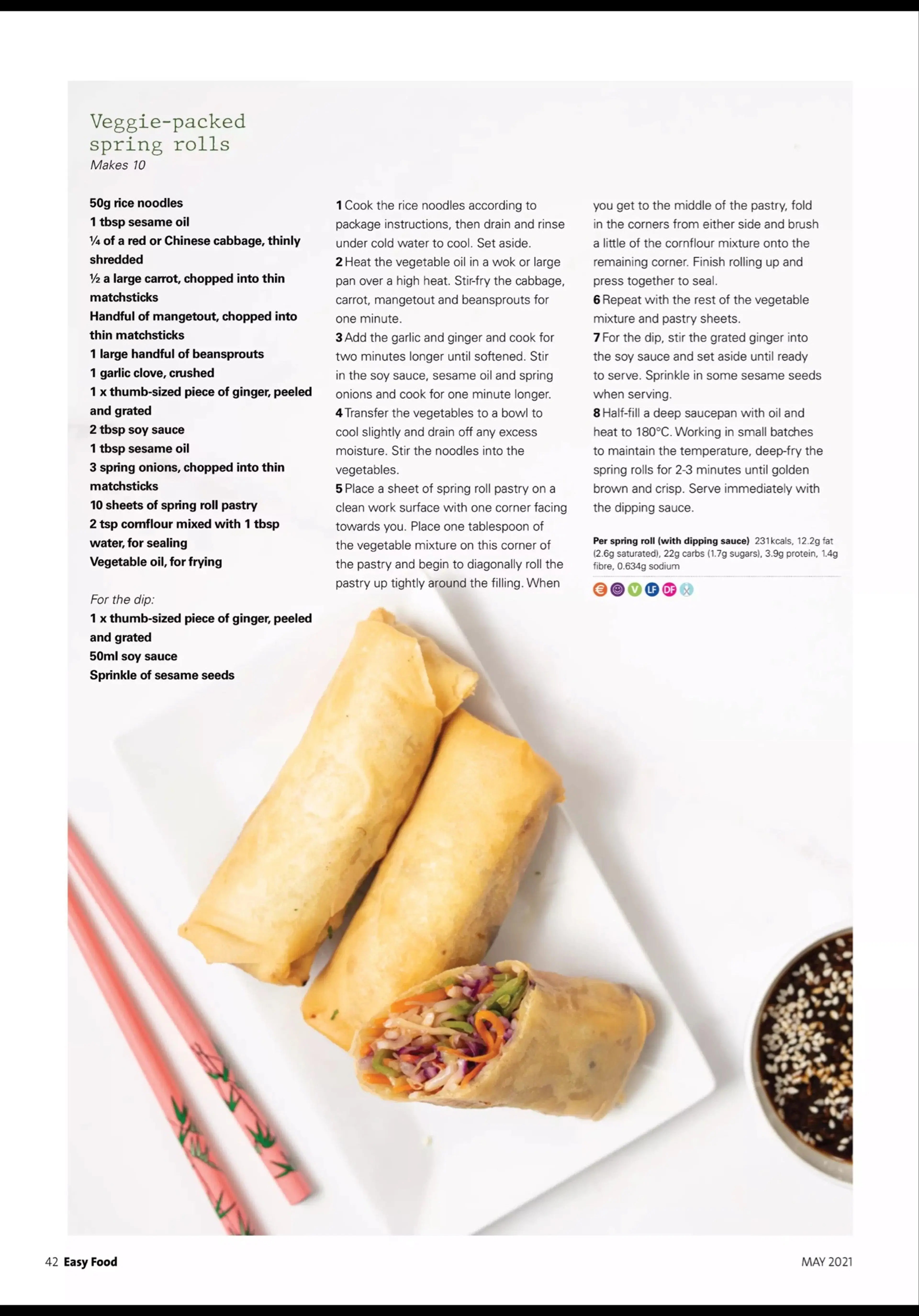 Veggie-packed spring rolls