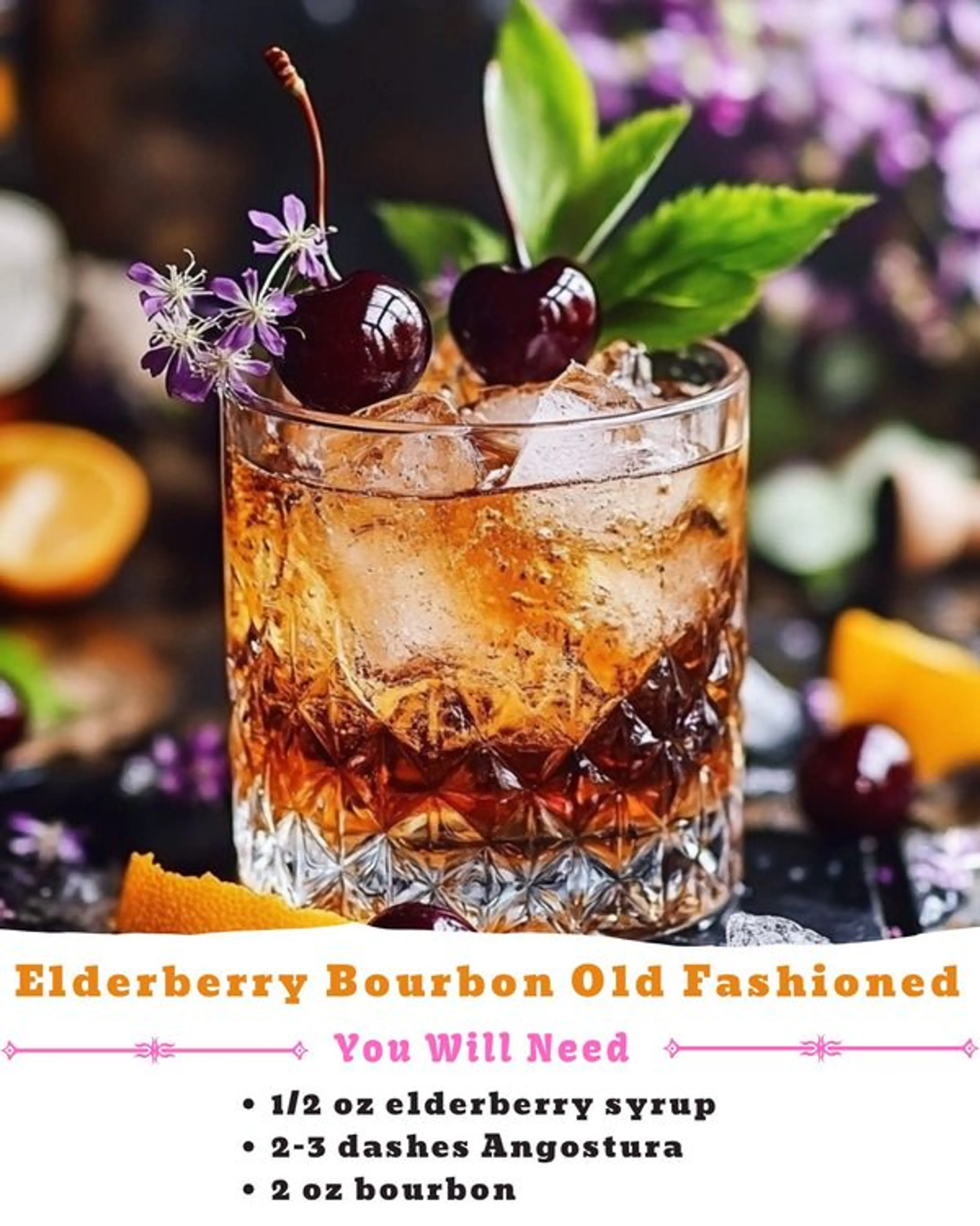 Elderberry Bourbon Old Fashioned