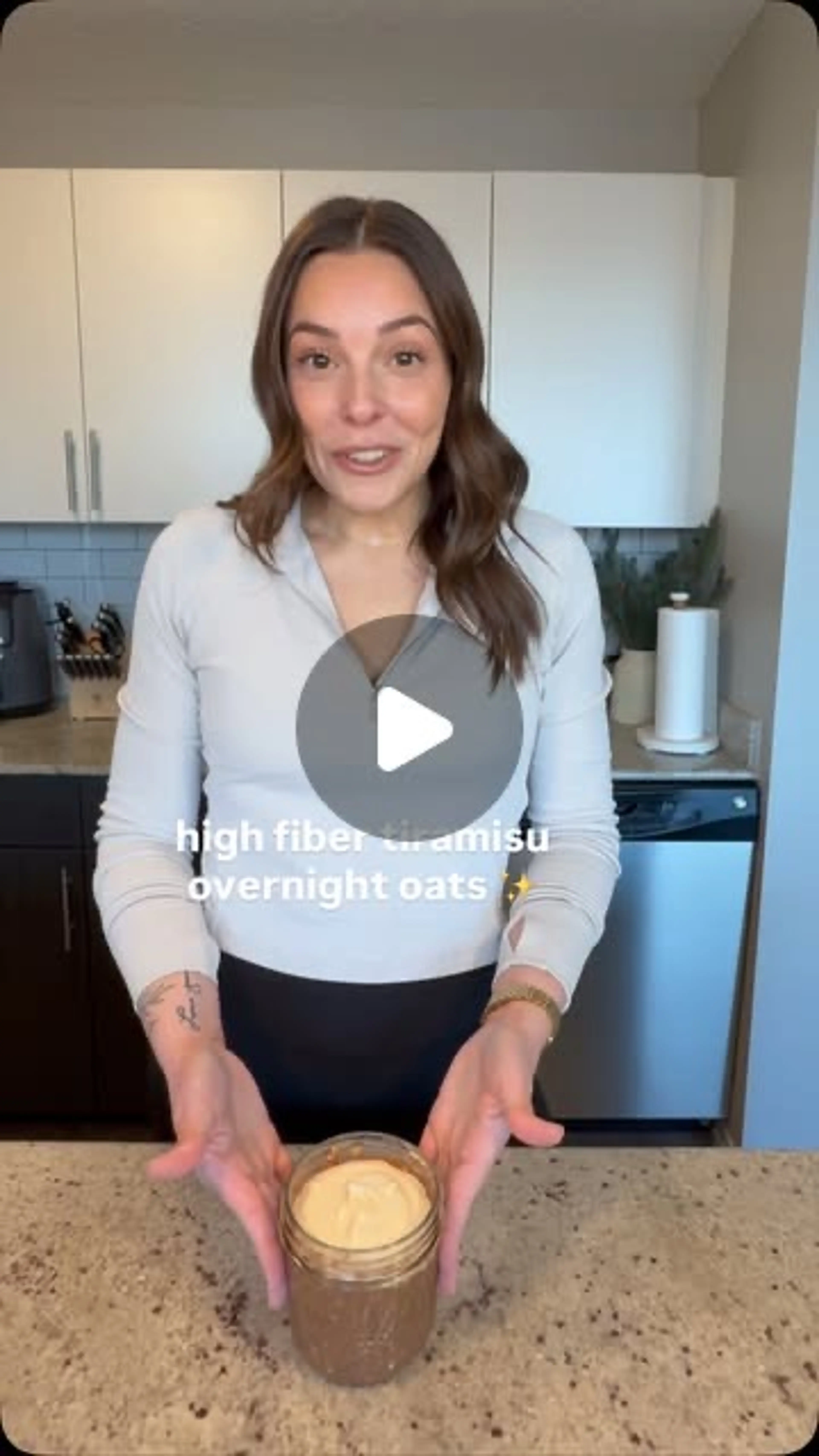 High Fiber (and Refined Sugar Free) Tiramisu Overnight Oats