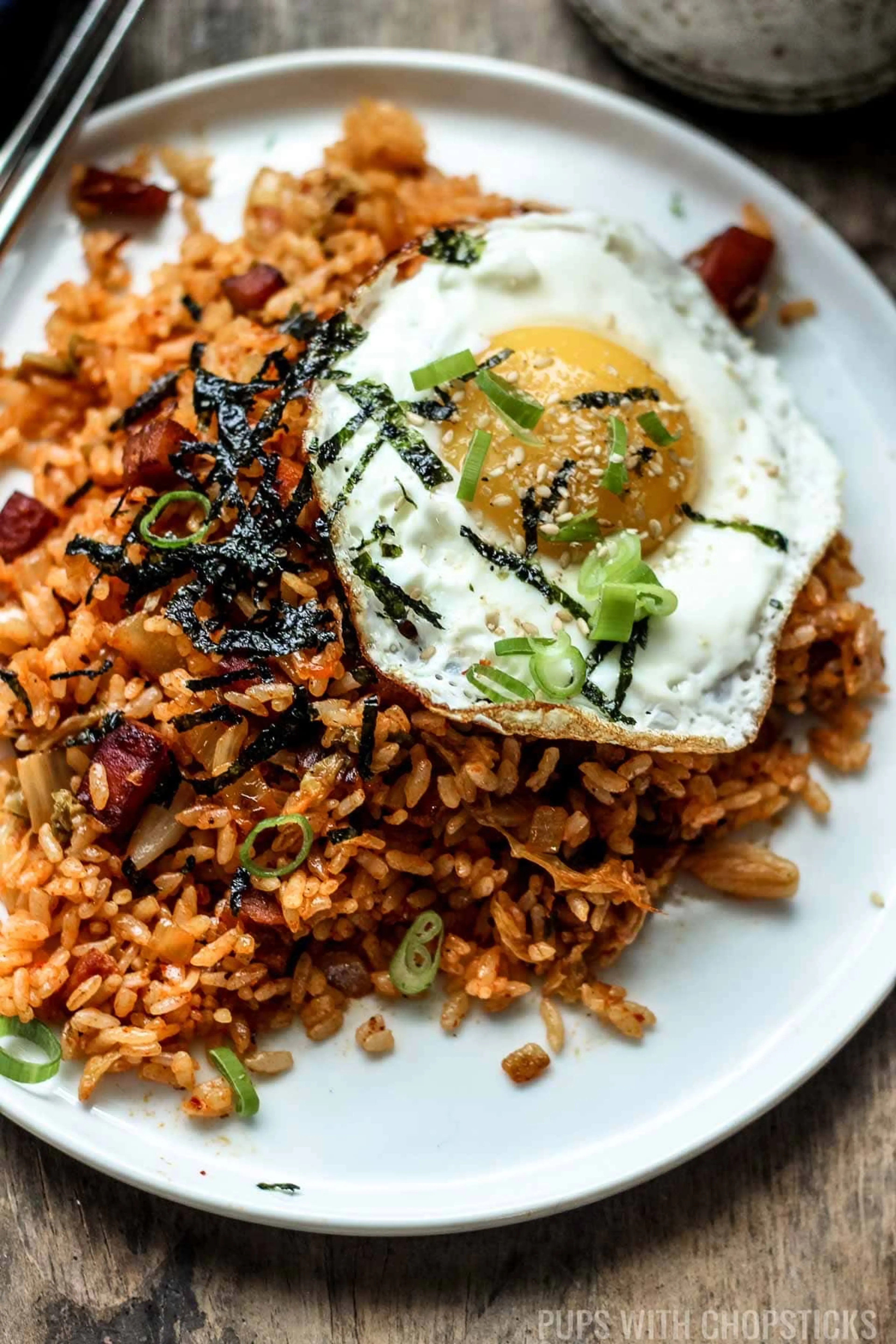 Kimchi Fried Rice with Spam