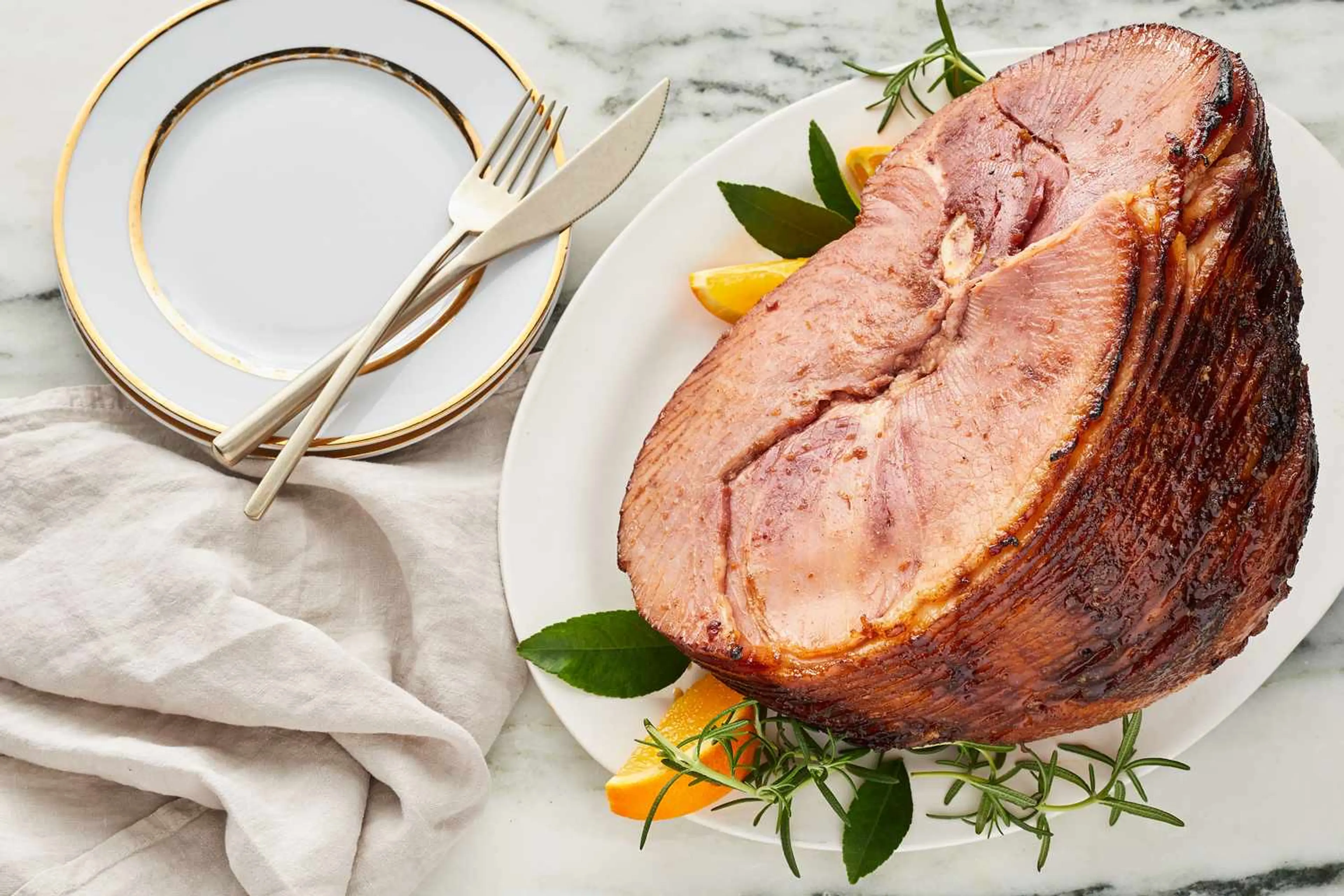 Maple-Bourbon Glazed Ham