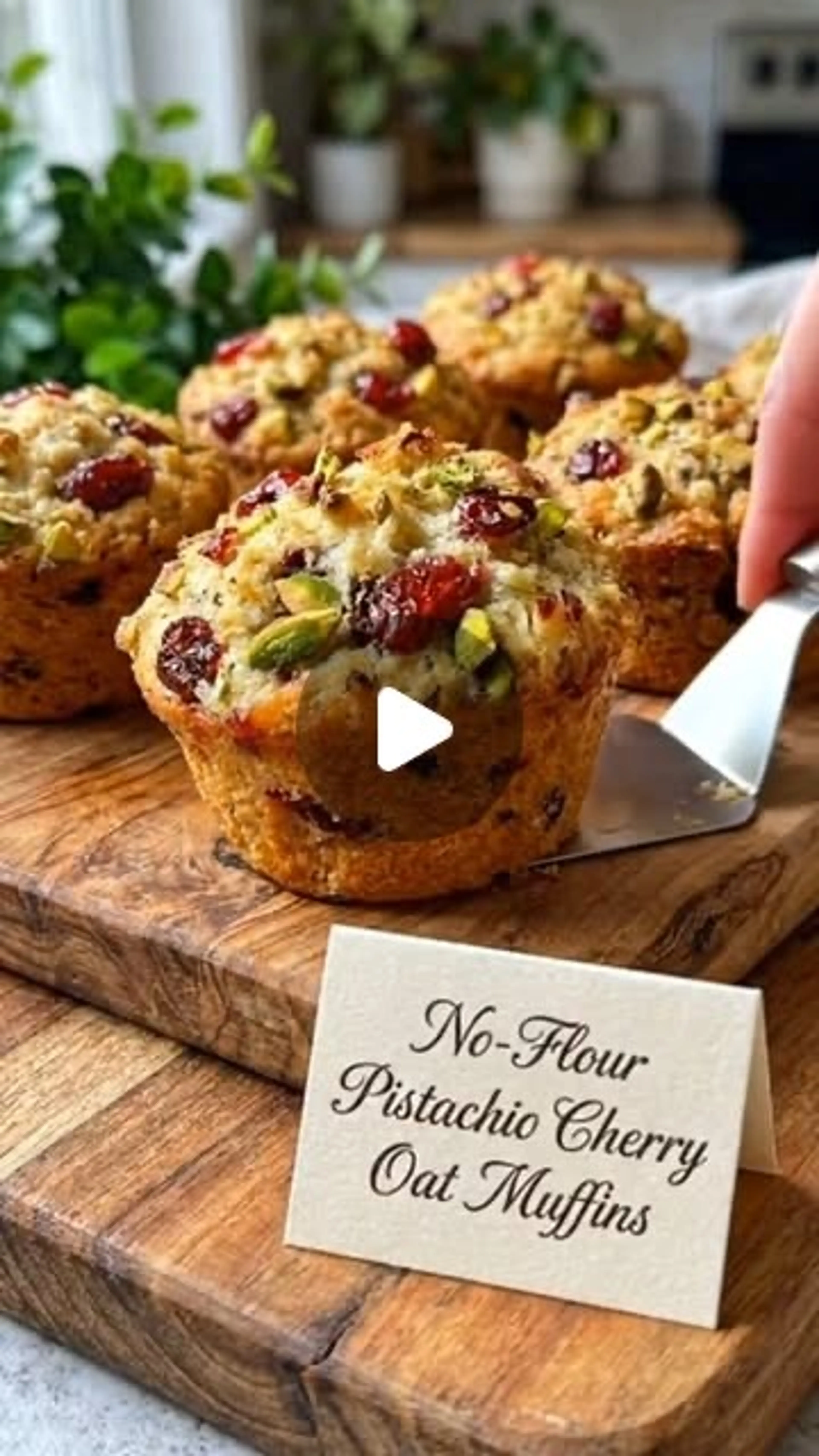Million Dollar Low-carb Pistachio Cherry Oat Muffins