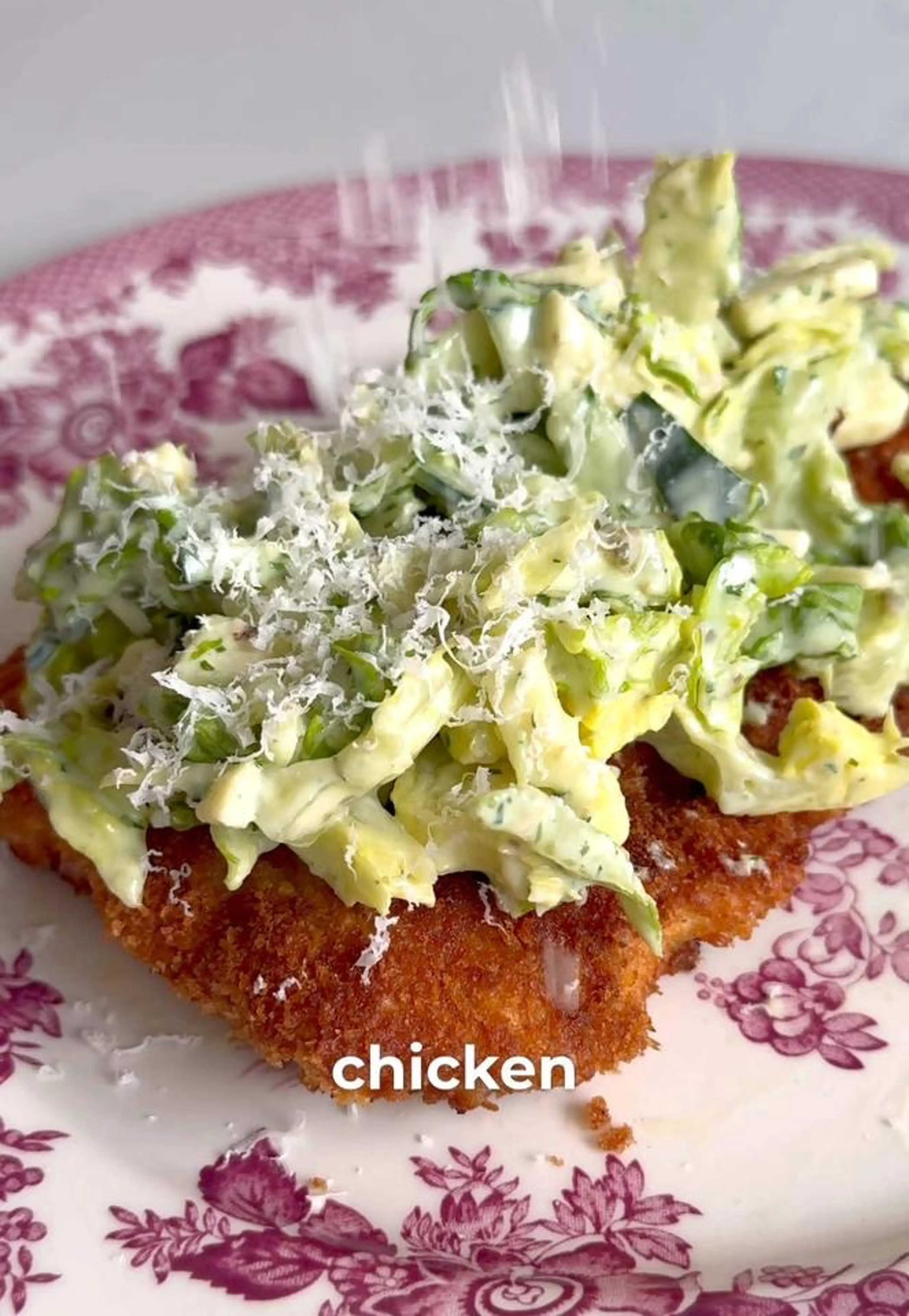 Green Goddess Salad with Crispy Chicken & Parmesan