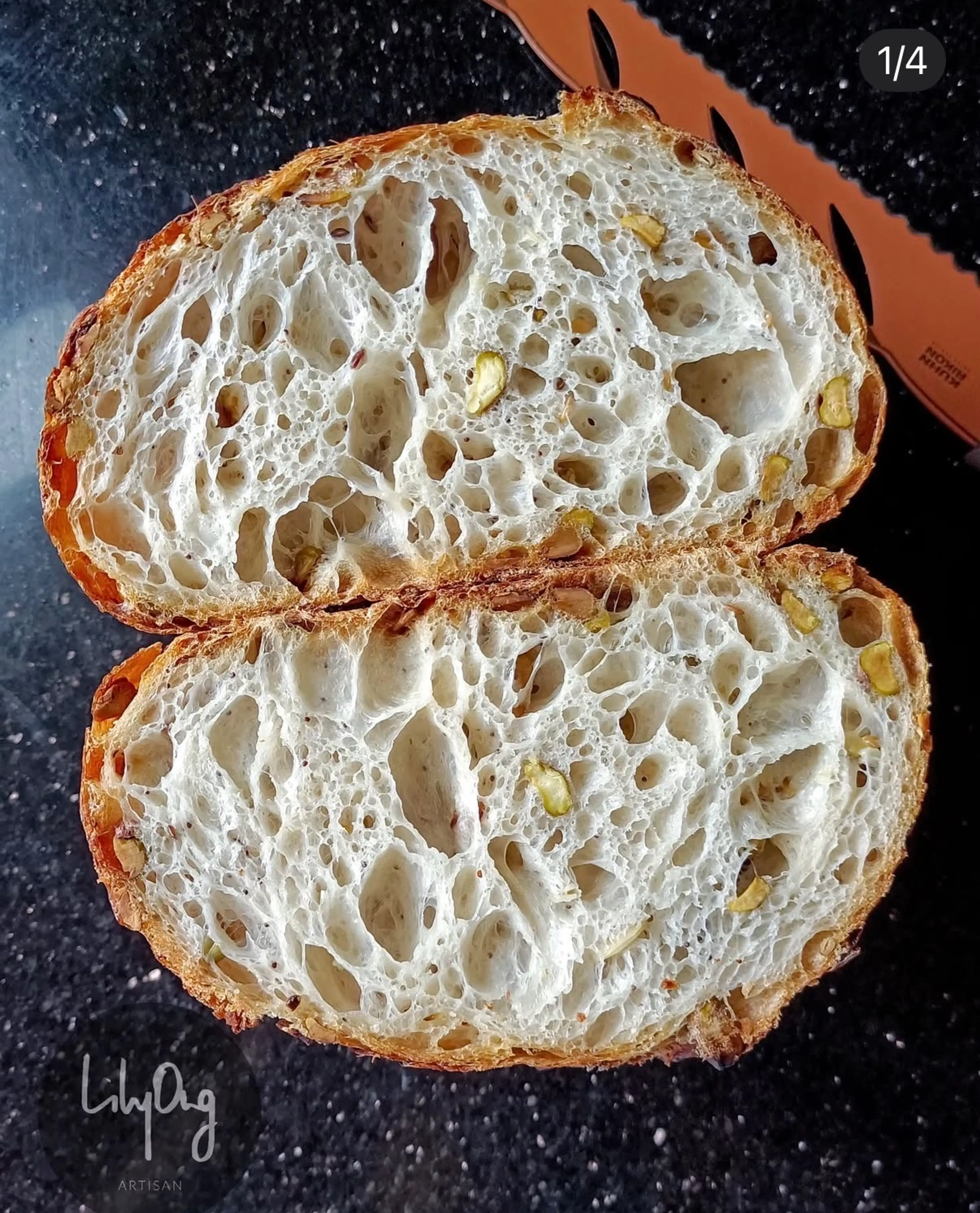 Cranberry pistachio sourdough