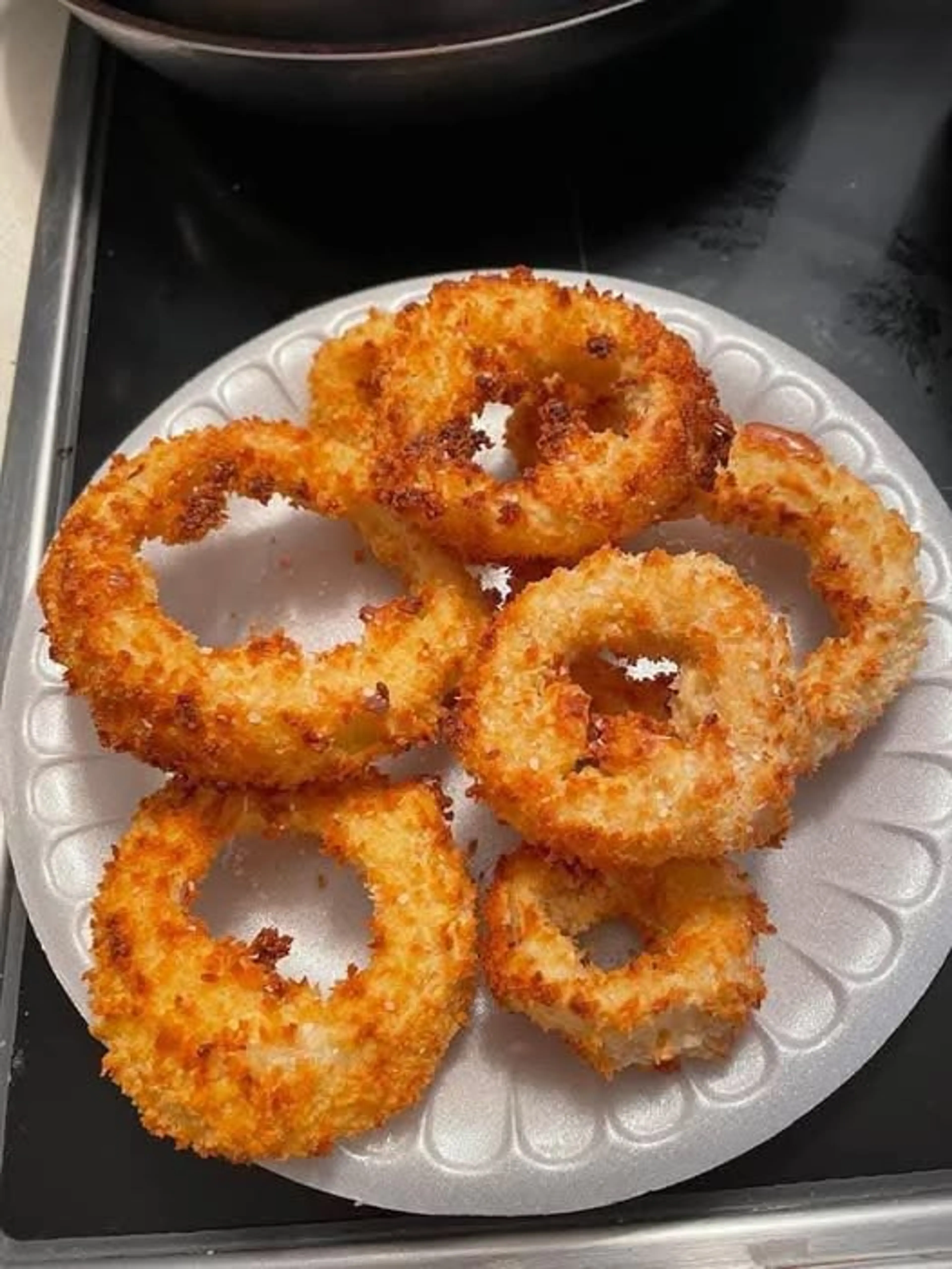 Air fried onion rings