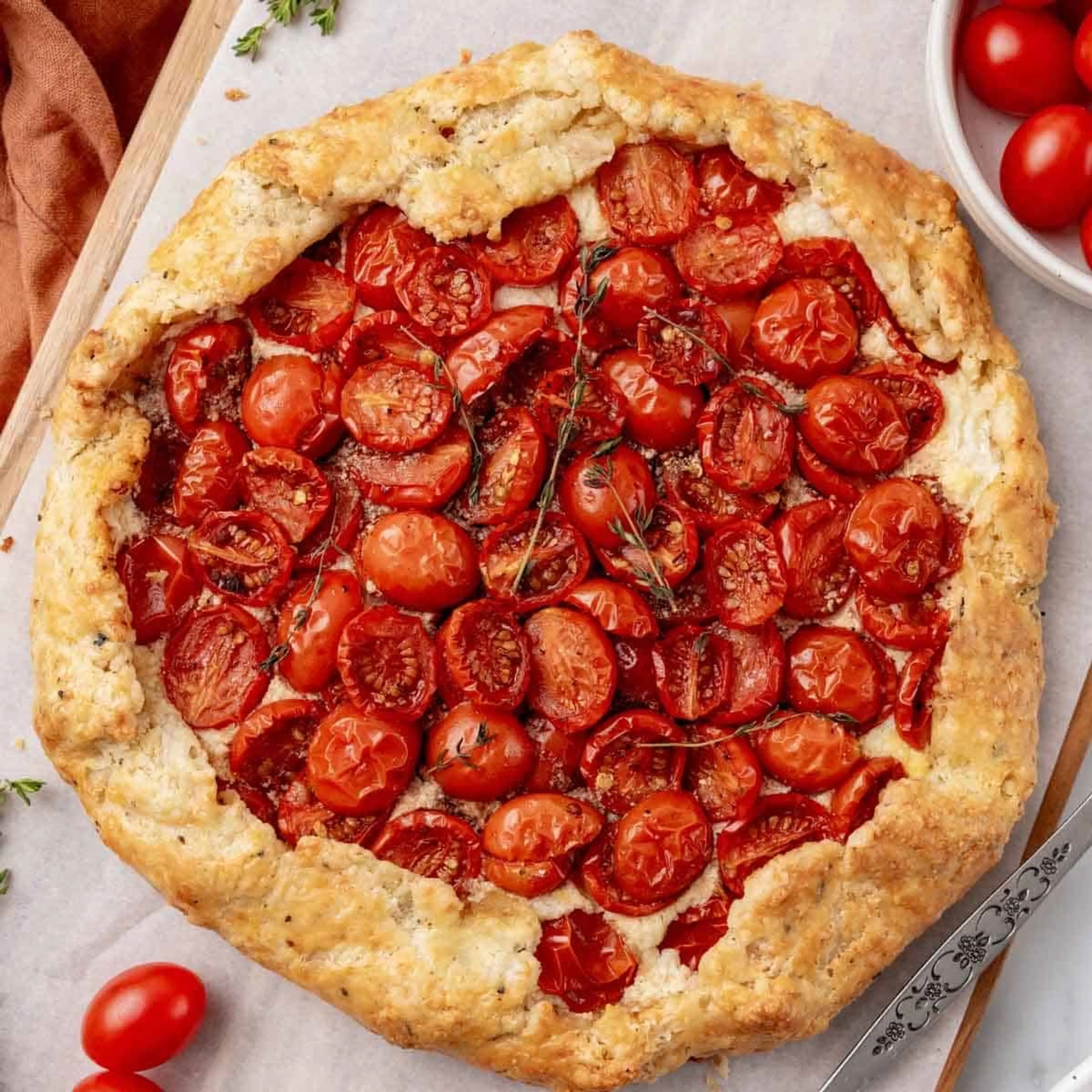 Cherry Tomato Galette with Parmesan Crust