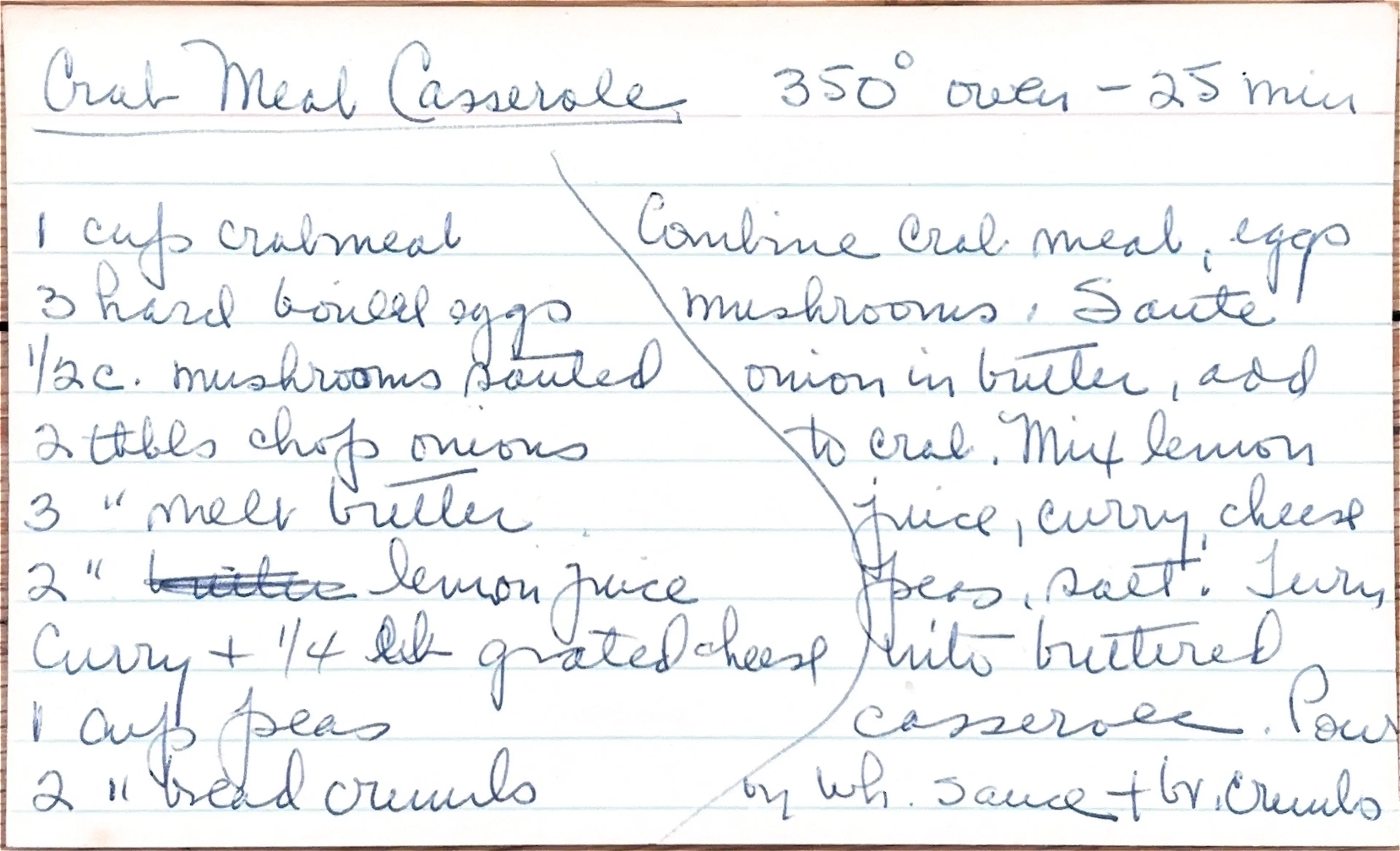 Crab Meal Casserole