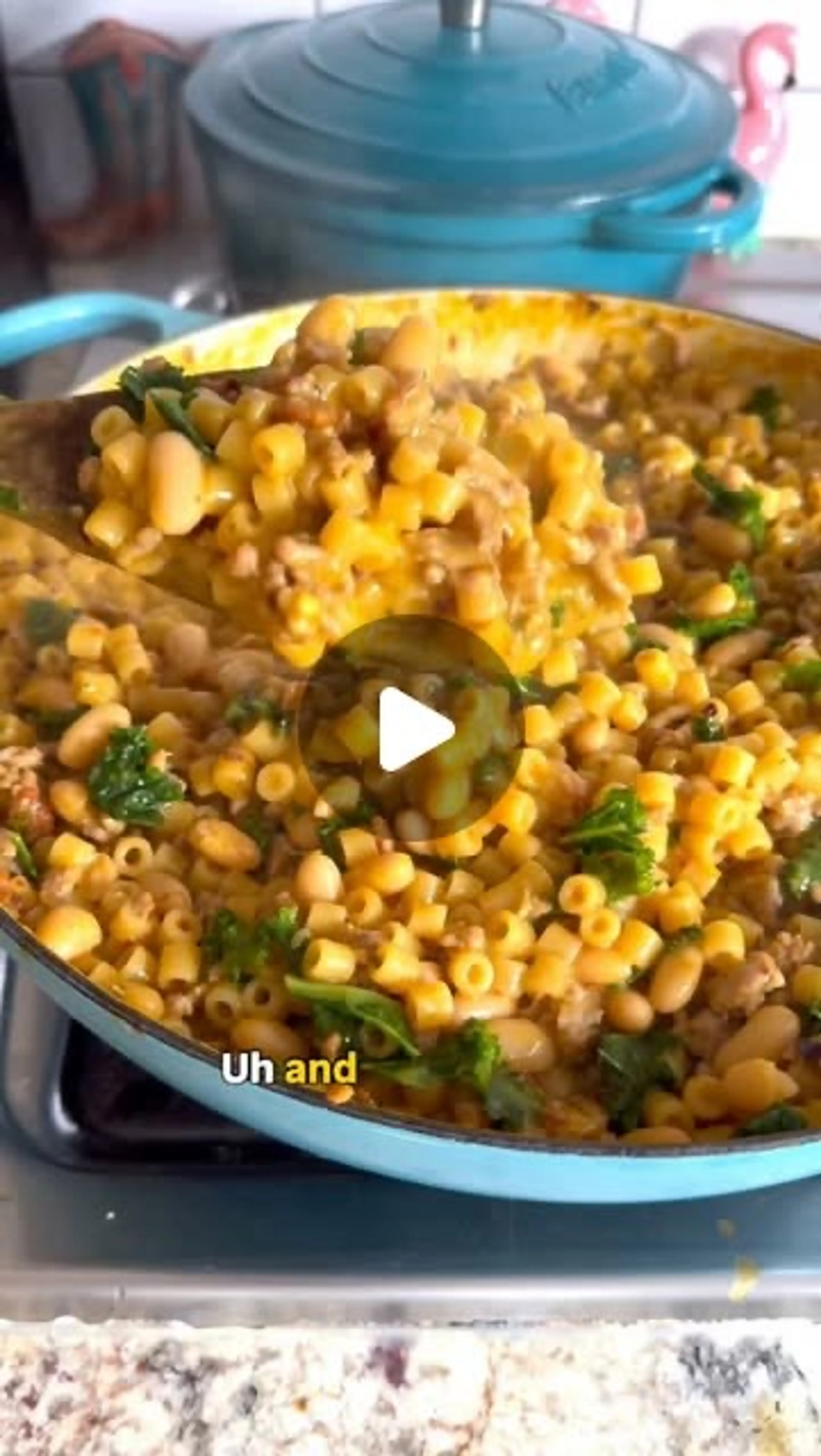 Butternut Squash Pasta with Sausage, Beans and Greens