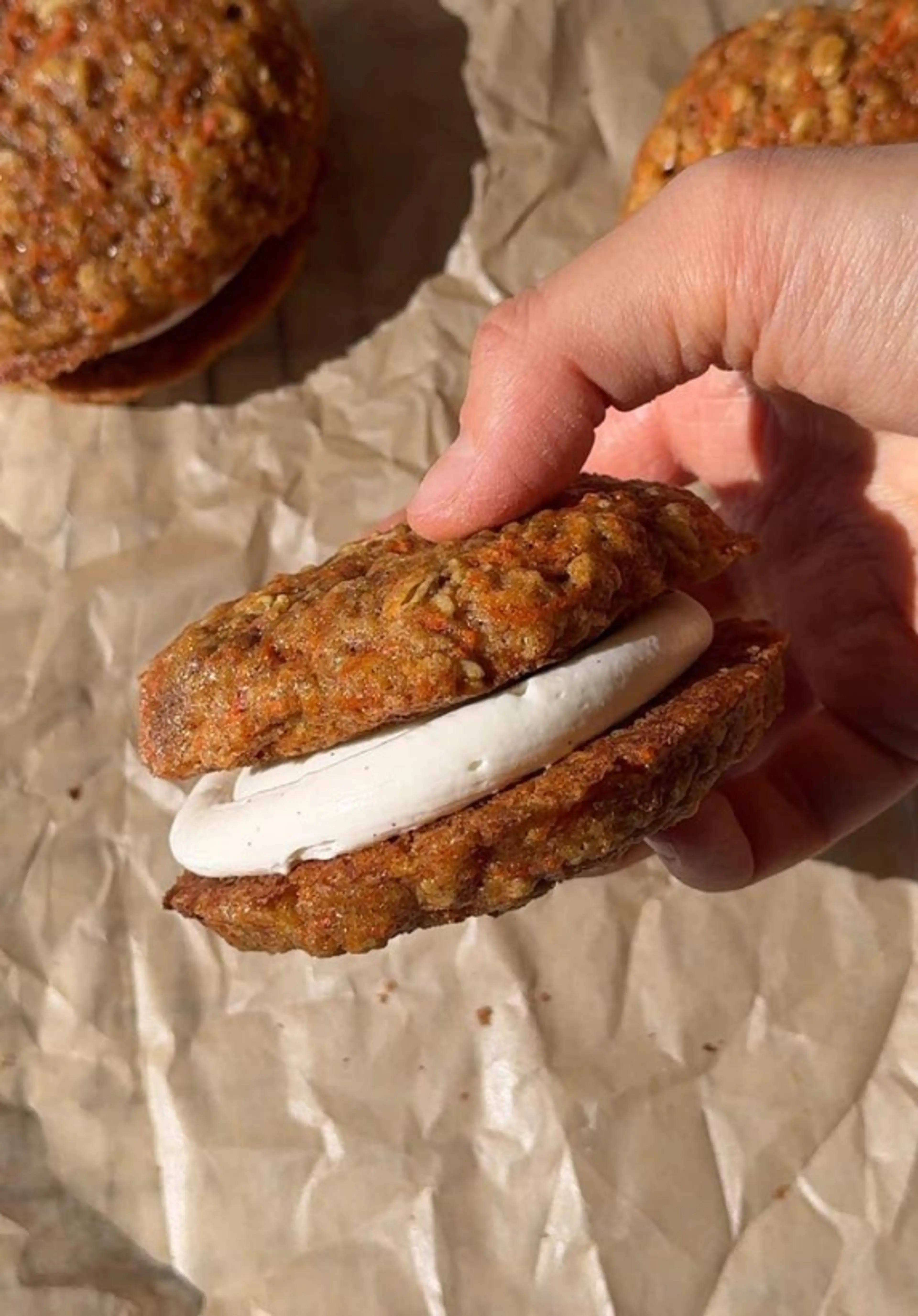 Carrot Cake Oatmeal Cream Pie Cookies