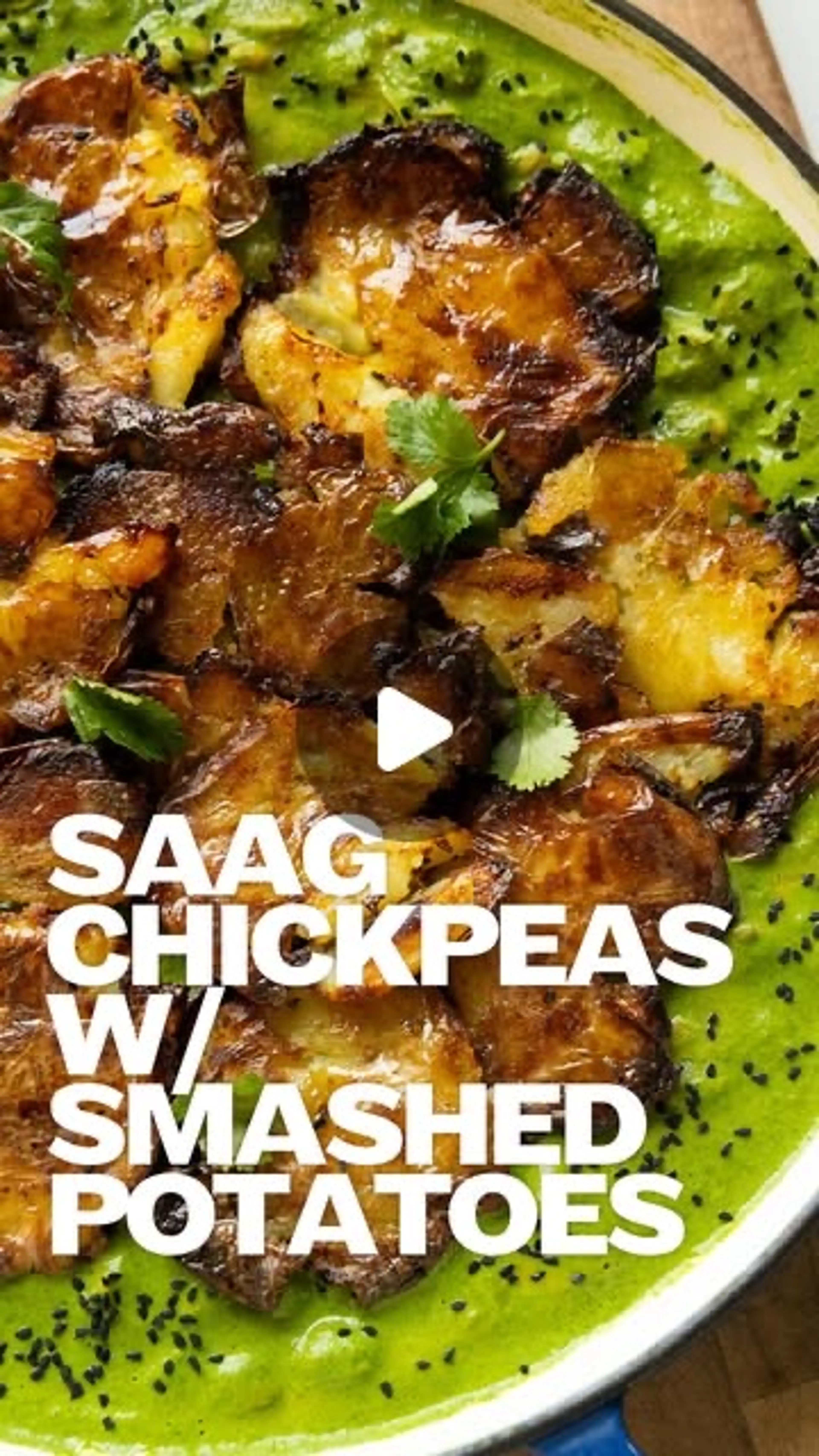 Smashed Potato Saag Chickpea Pie