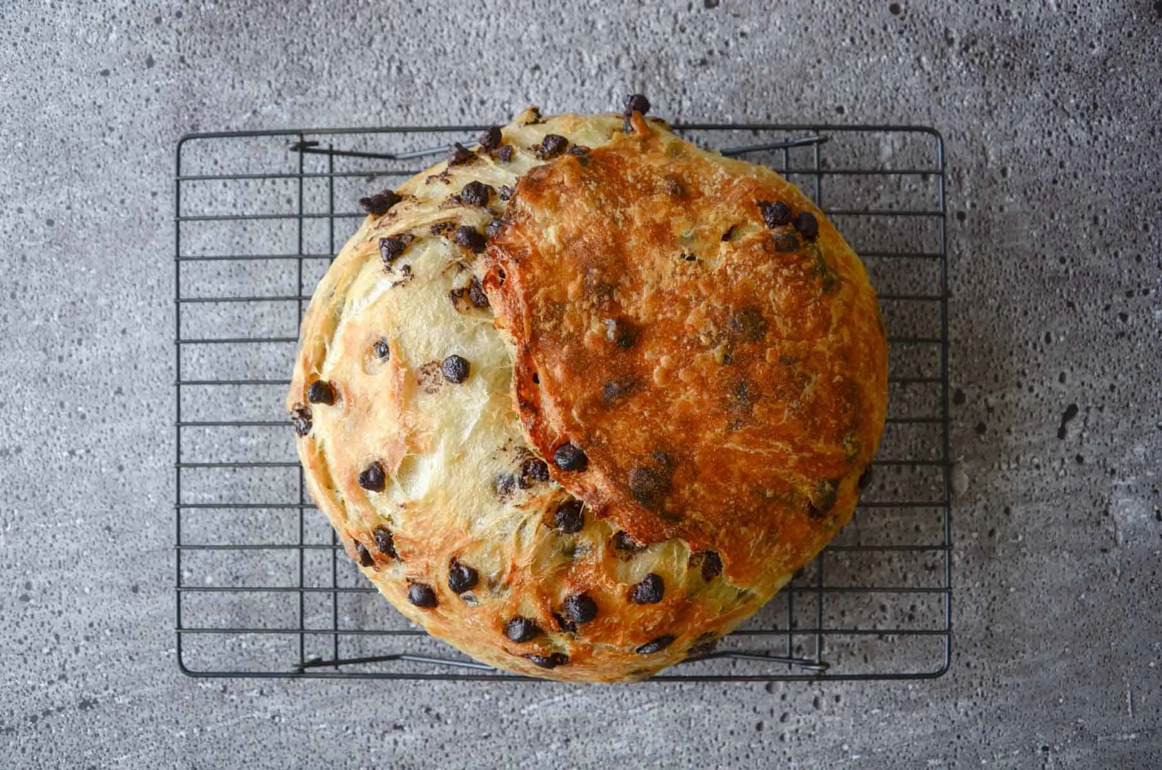 Chocolate Chip Sourdough Croissant Bread