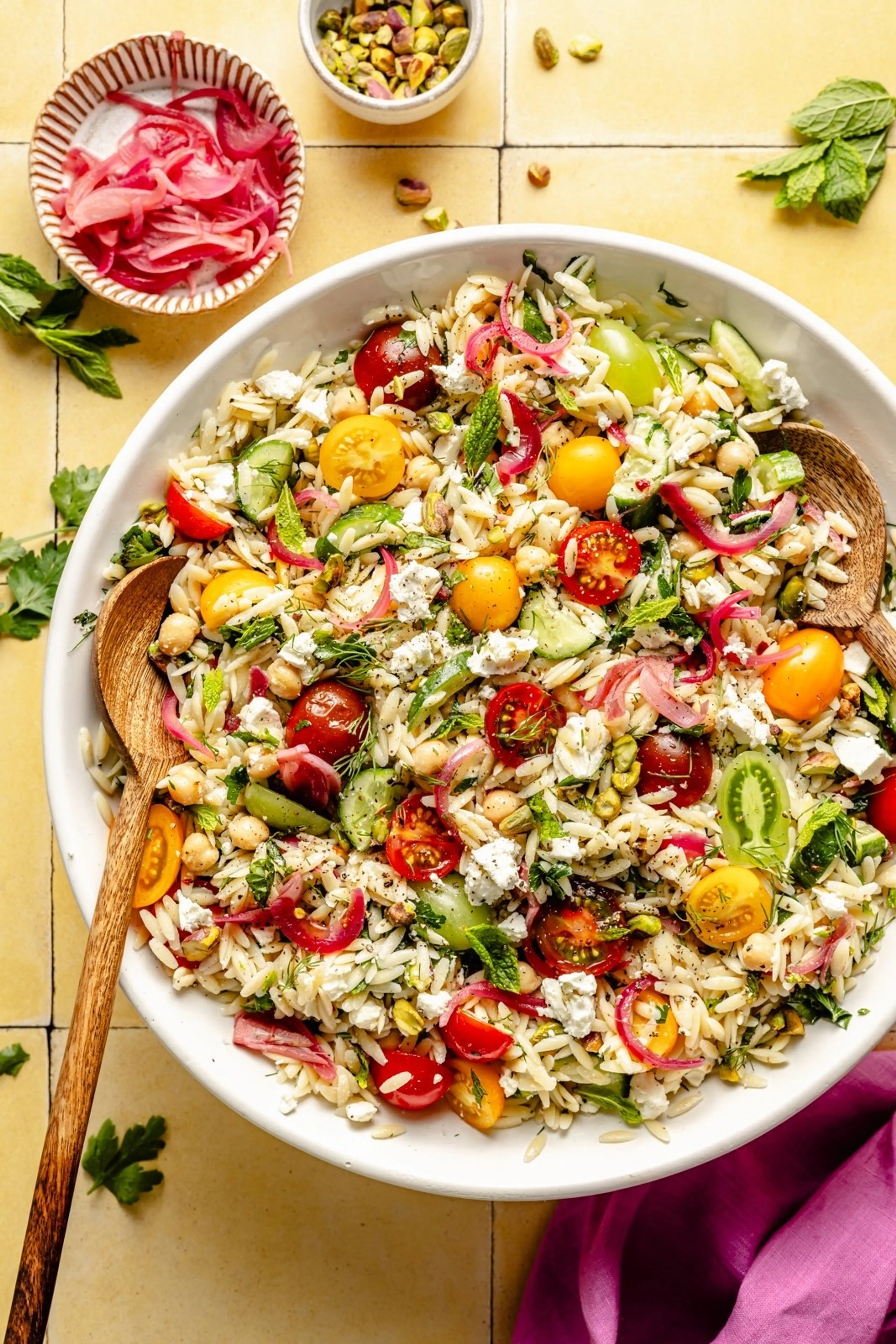 Herby Chickpea and Feta Pasta Salad